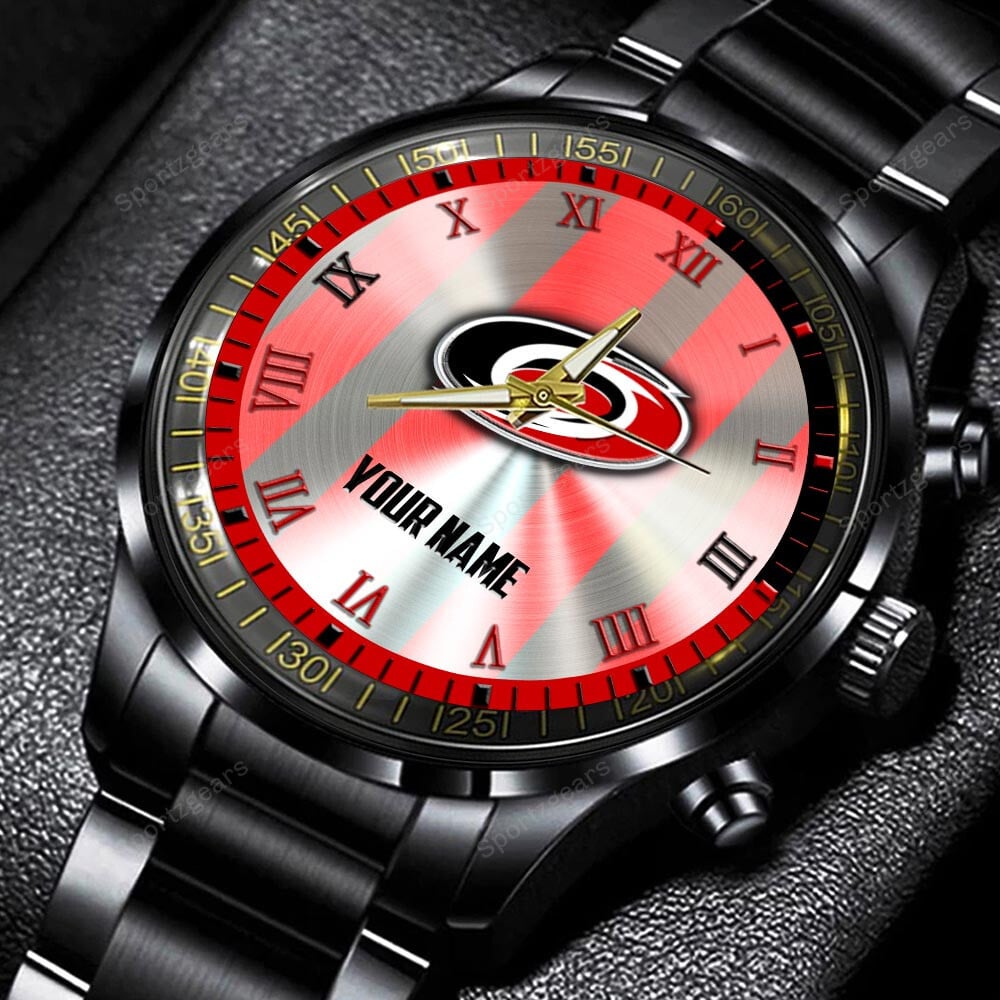 jwfancy carolina hurricanes nhl personalized new black hand watch gift for fans 7e7s4