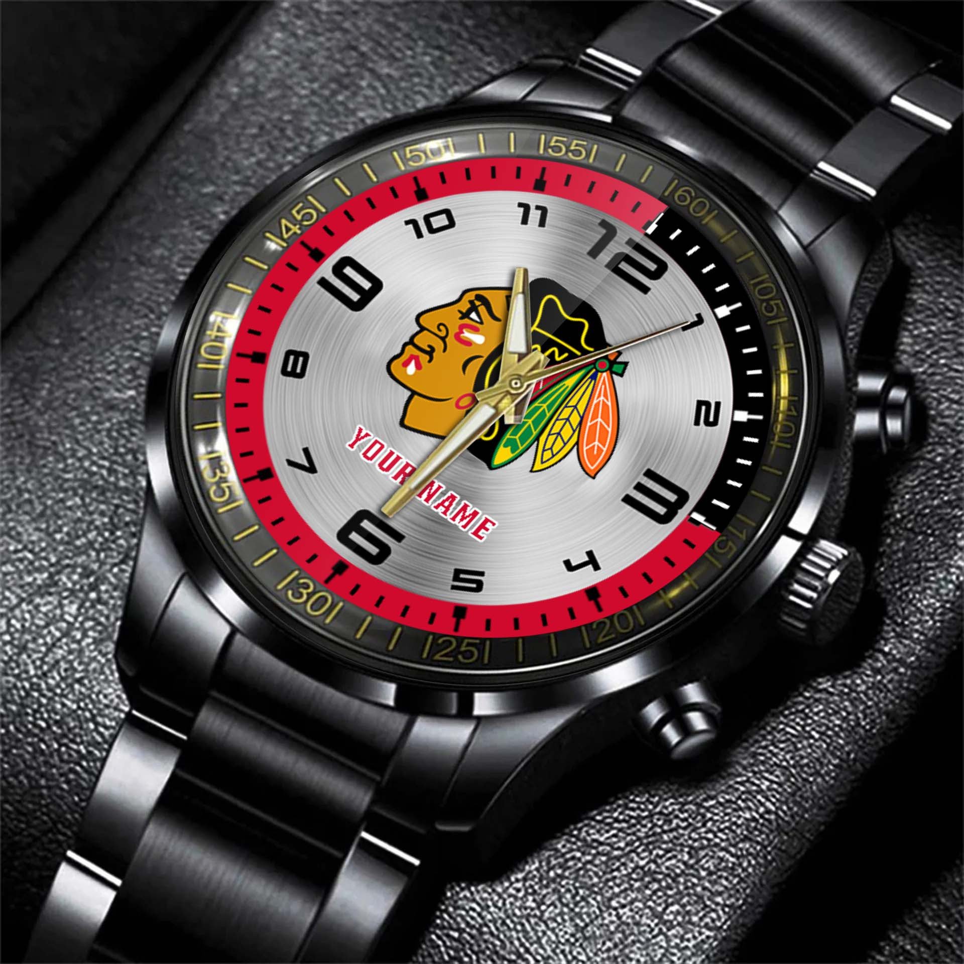 jwfancy chicago blackhawk nhl personalized fashion black hand watch gift for fans czxwf