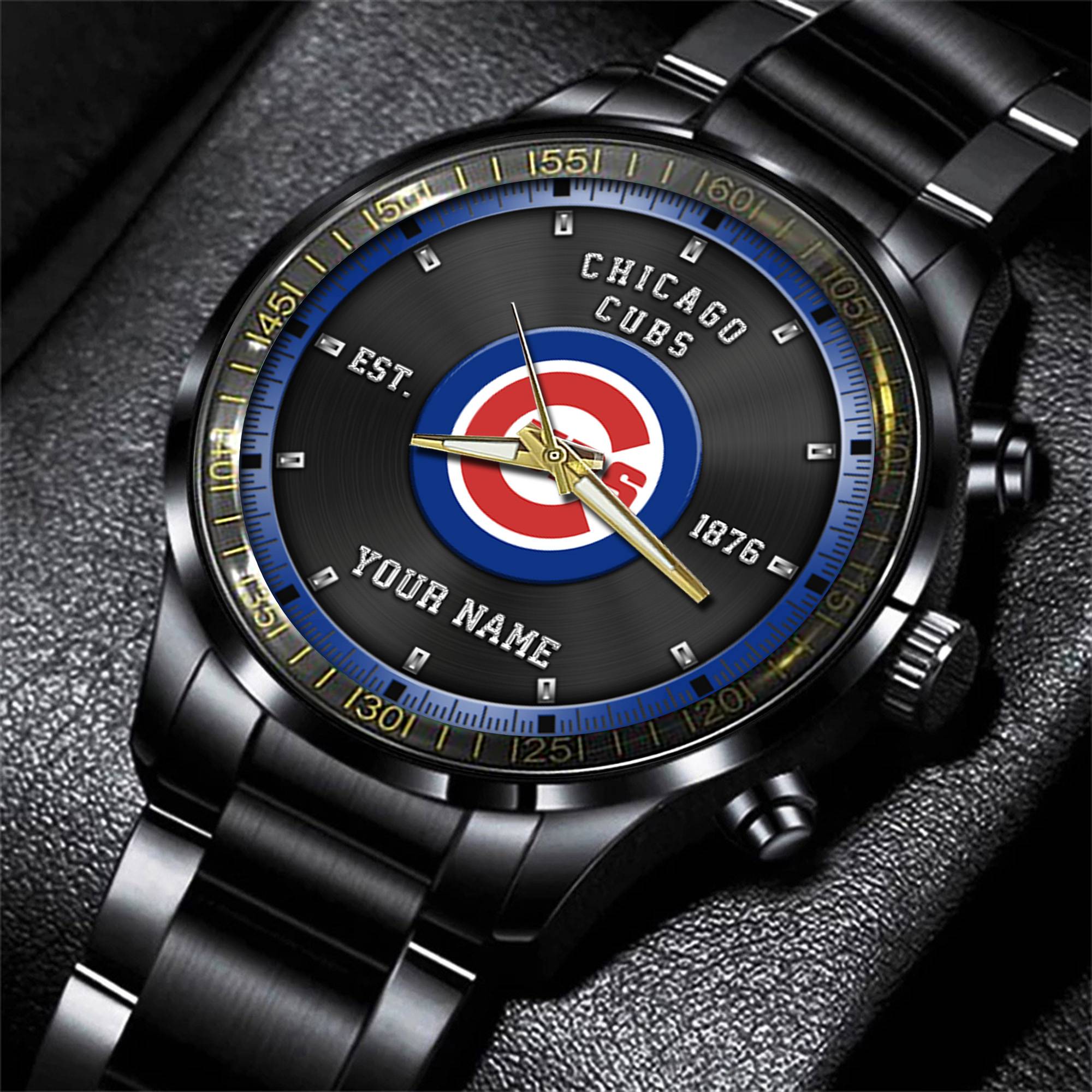 jwfancy chicago cubs mlb personalized black style hand watch gifts for fan oiaqc