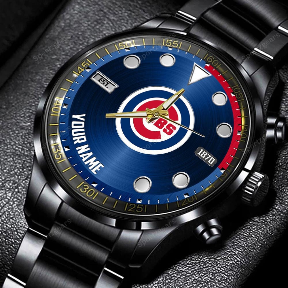 jwfancy chicago cubs mlb personalized new black hand watch gift for fans r5vli