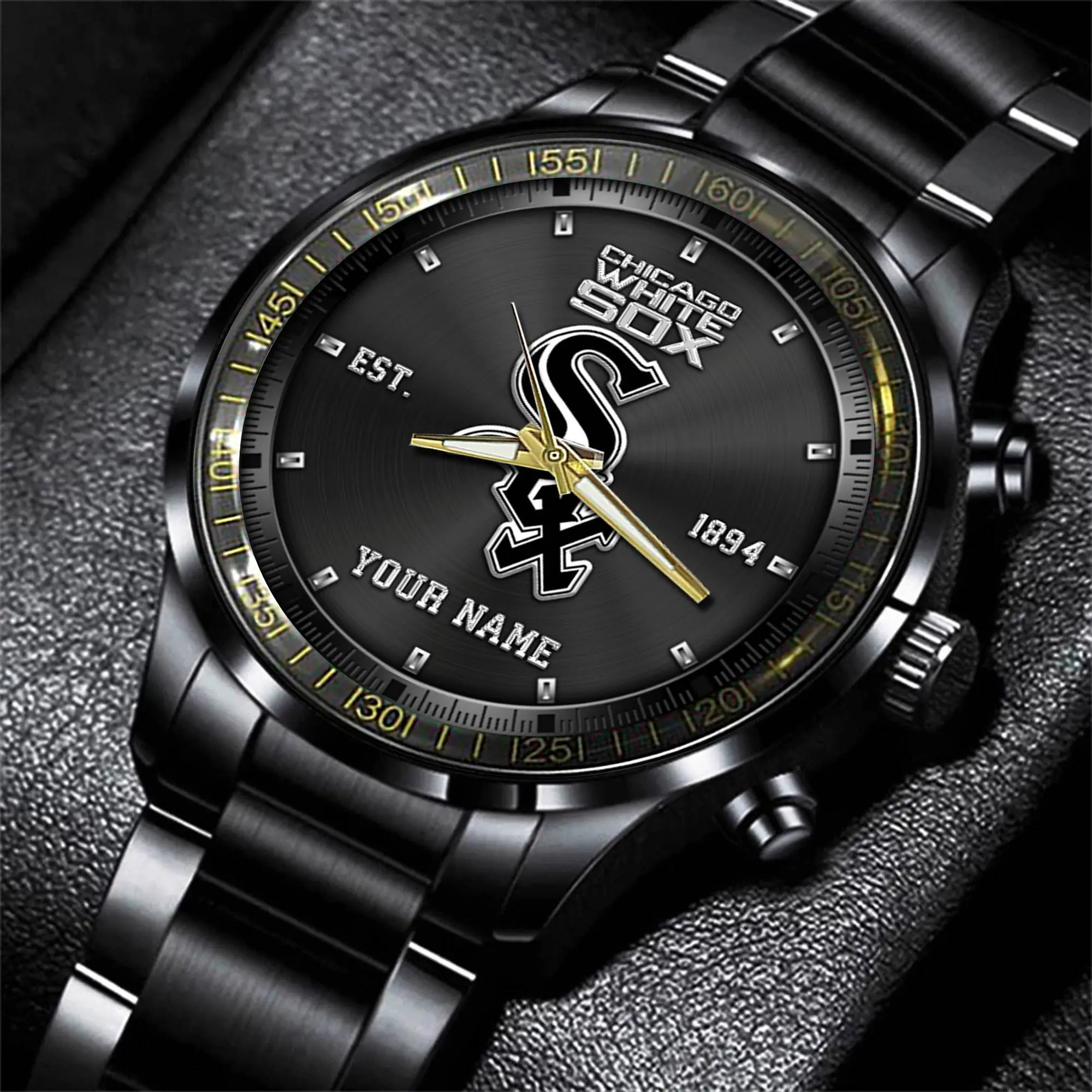 jwfancy chicago white sox mlb personalized black style hand watch gifts for fan nsrie