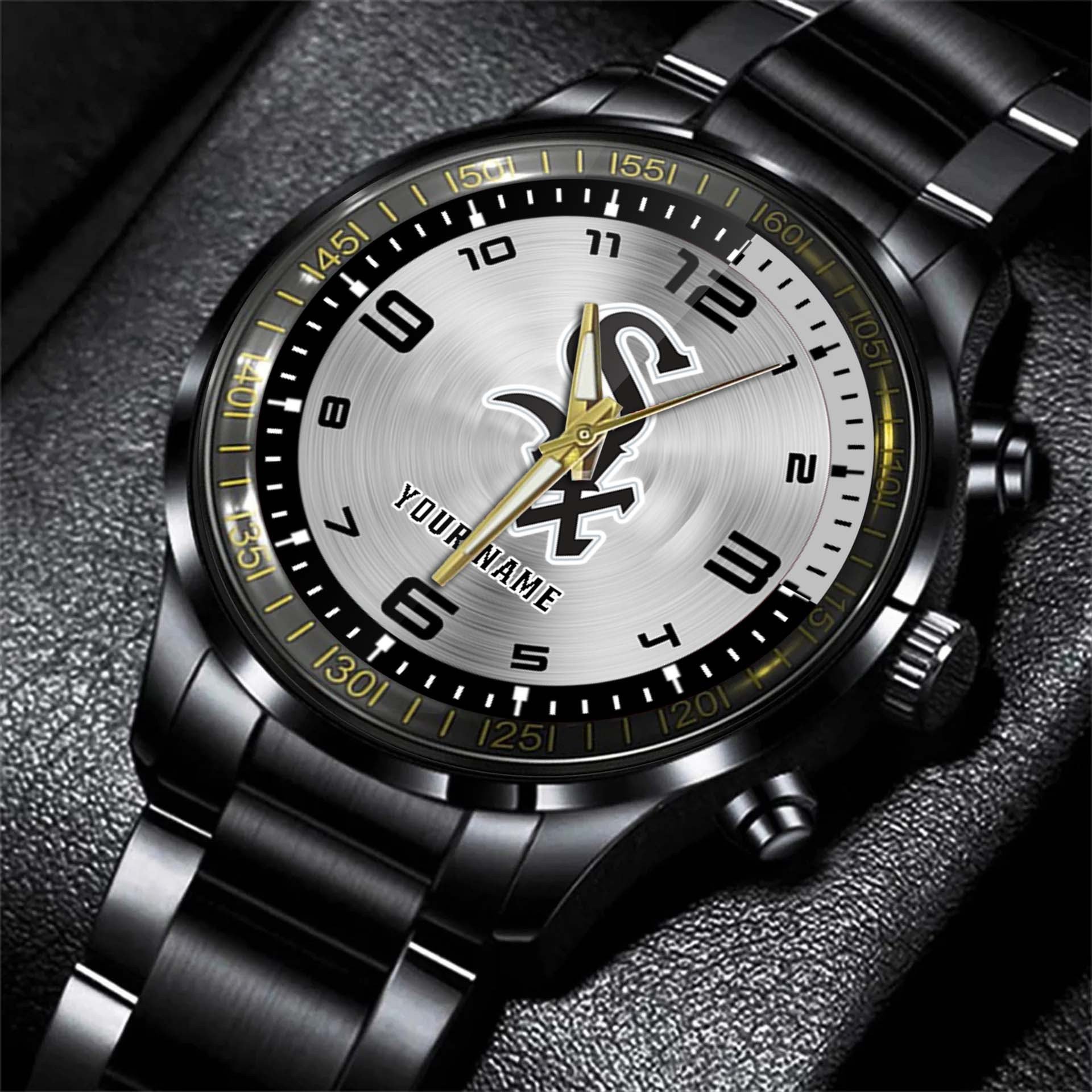 jwfancy chicago white sox mlb personalized style black hand watch gift d7bkq
