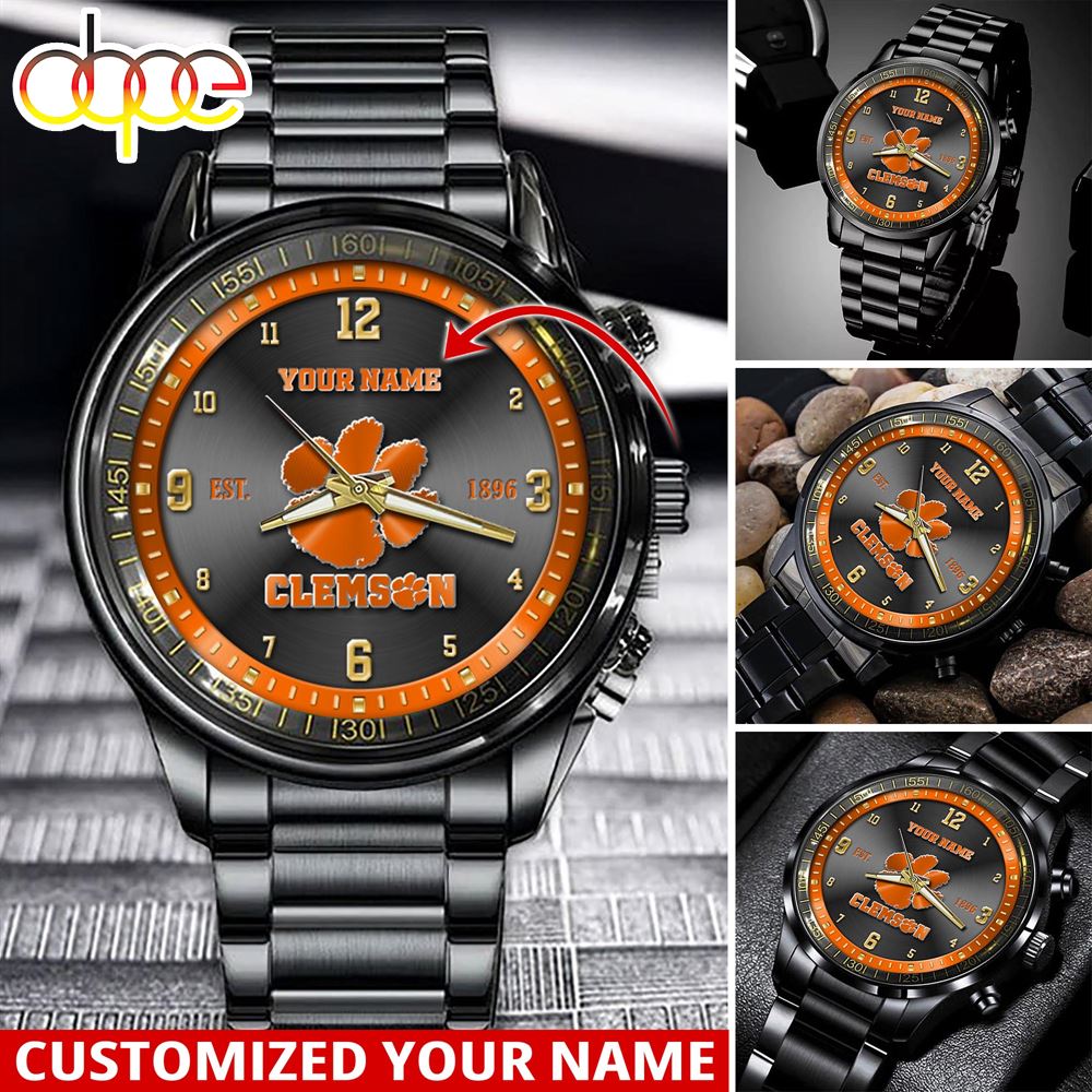 jwfancy clemson tigers ncaa personalized sport watch gift for fans for this season qpln3