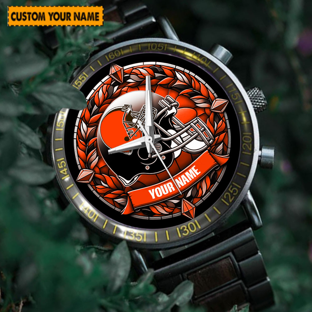 jwfancy cleveland browns nfl new personalized hand watch for fan qlfyb