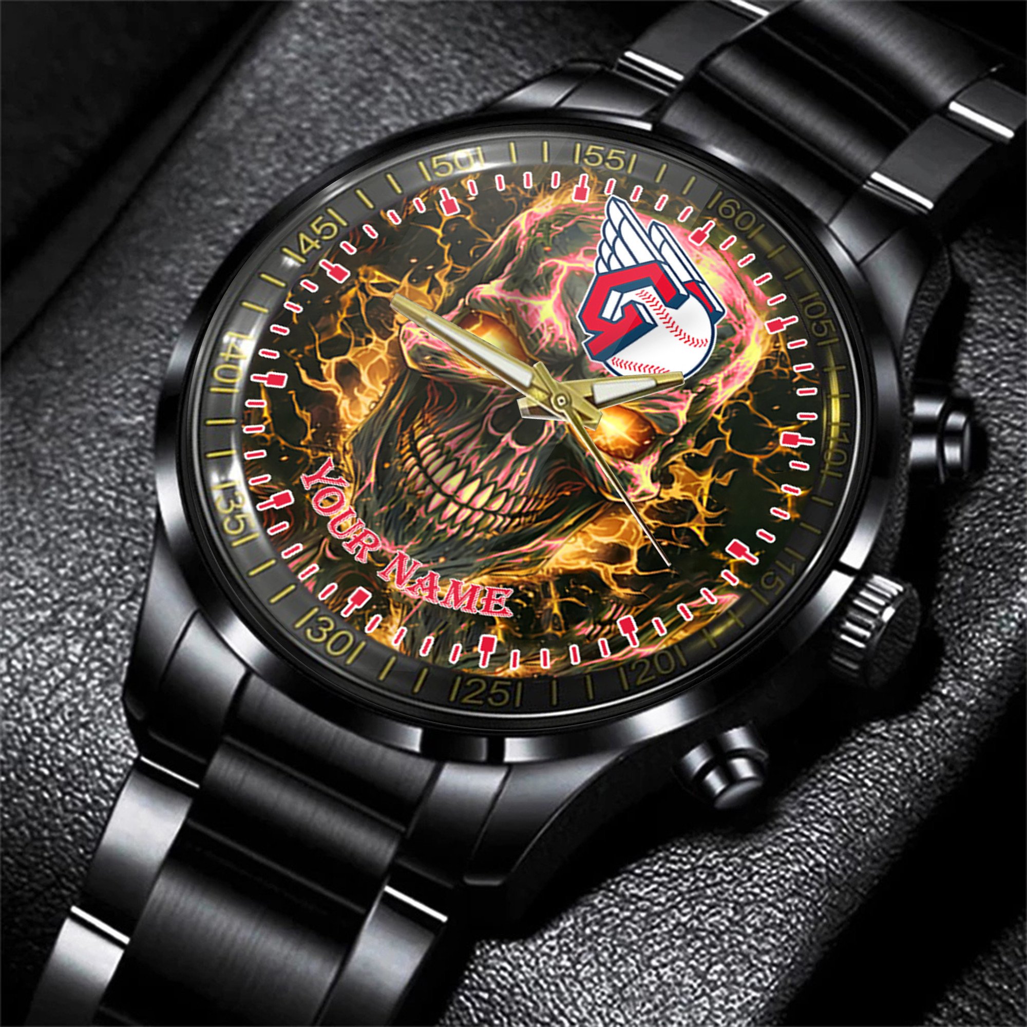 jwfancy cleveland guardians mlb men hand watch personalized gift for fans qrhrh