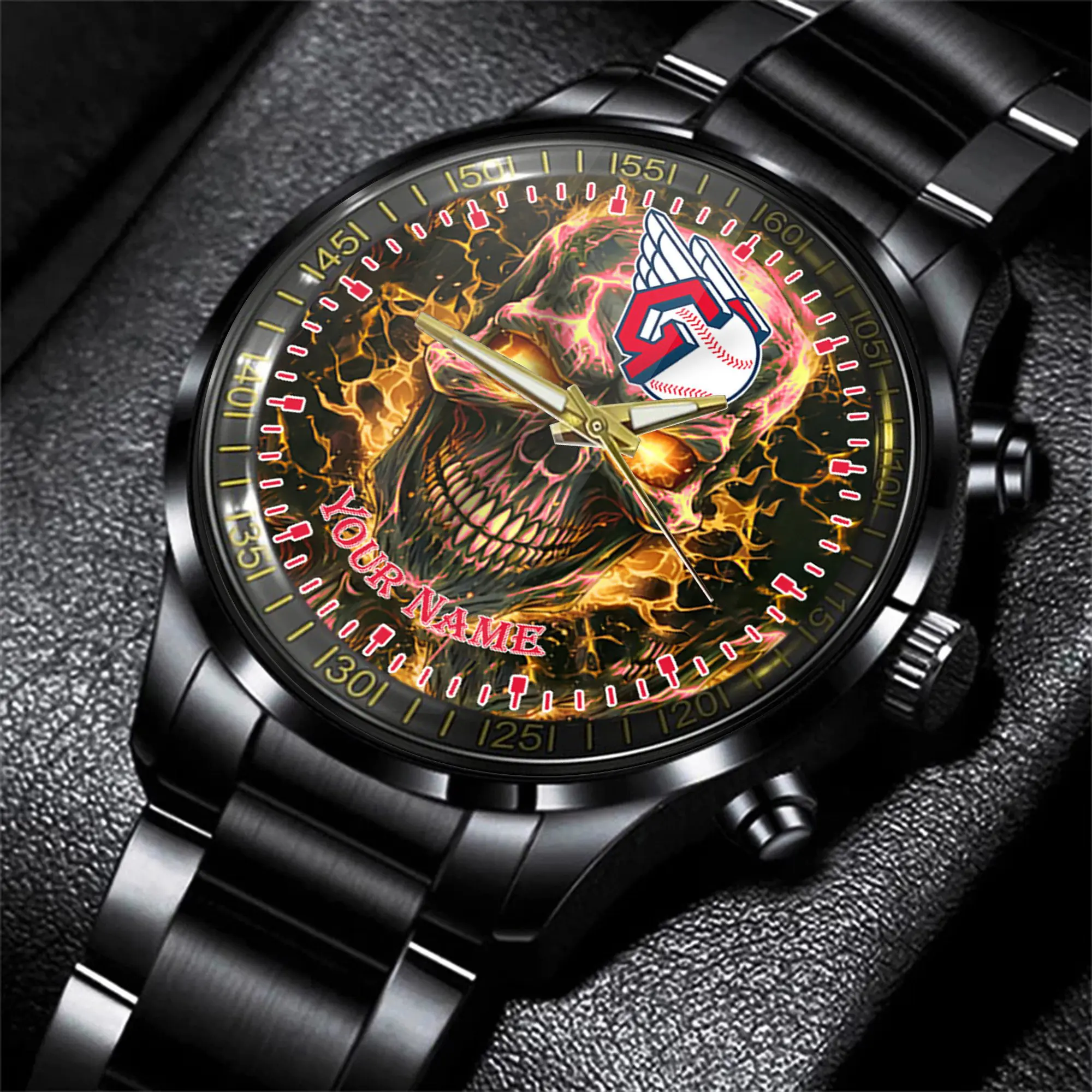 jwfancy cleveland guardians mlb men hand watch personalized gift for fans qrhrh