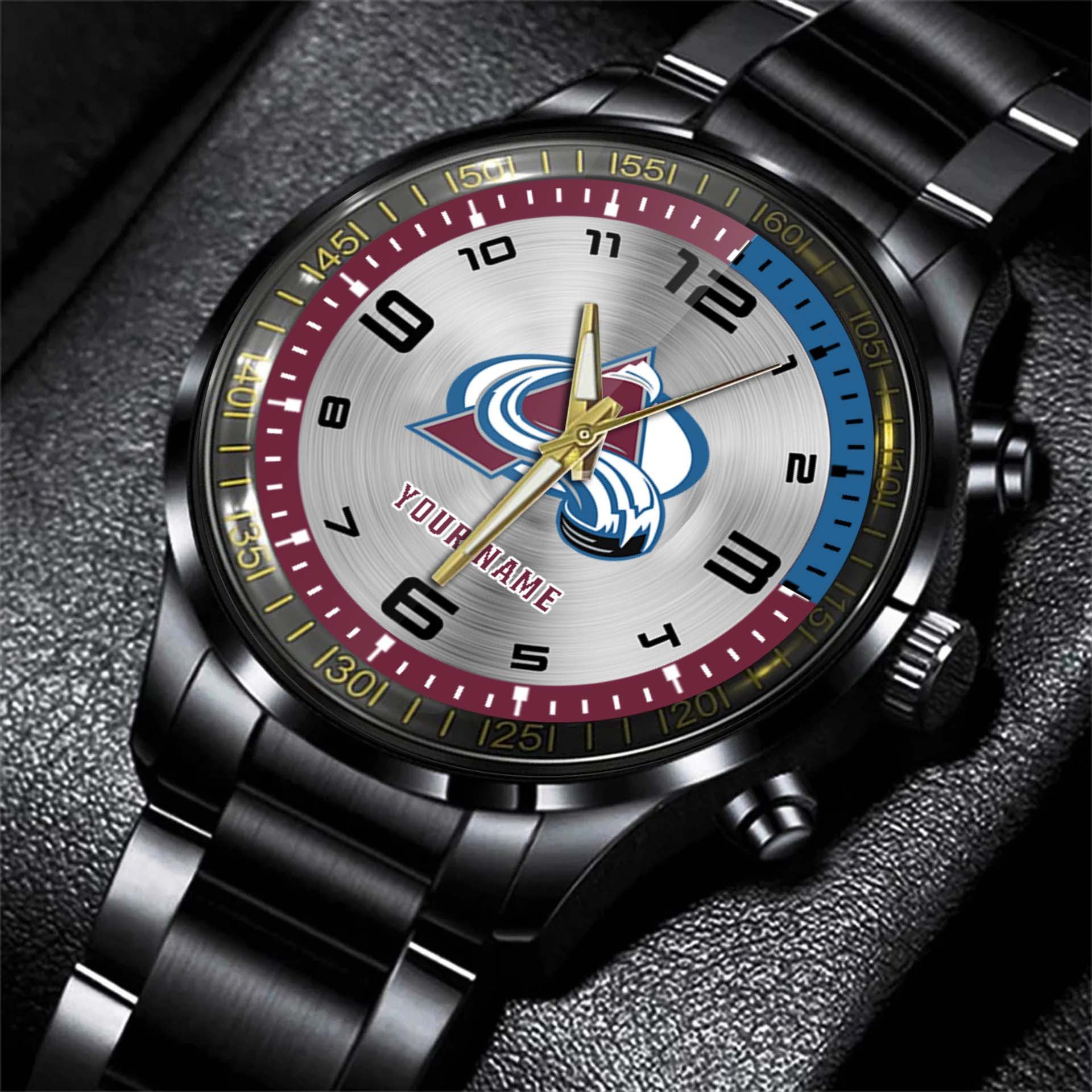 jwfancy colorado avalanch nhl personalized fashion black hand watch gift for fans h9c3i