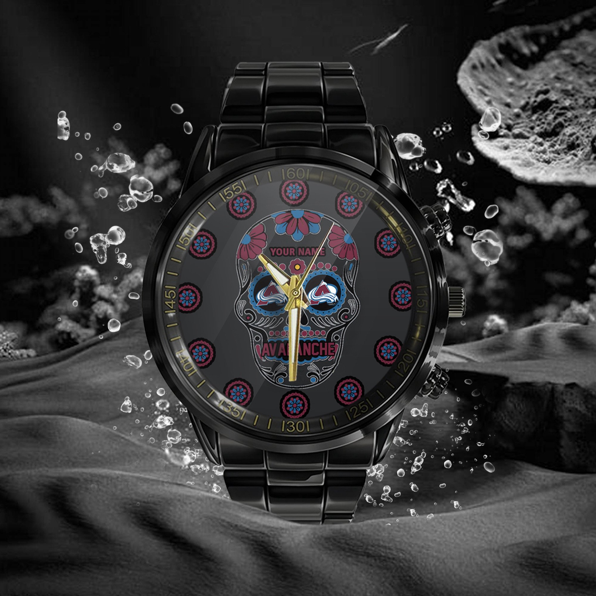 jwfancy colorado avalanche nhl men black hand watch personalized gift for fans ktihf