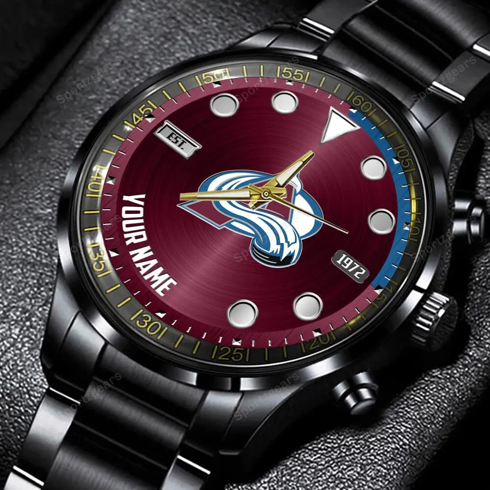 jwfancy colorado avalanche nhl personalized new black hand watch gift for fans sdnkq