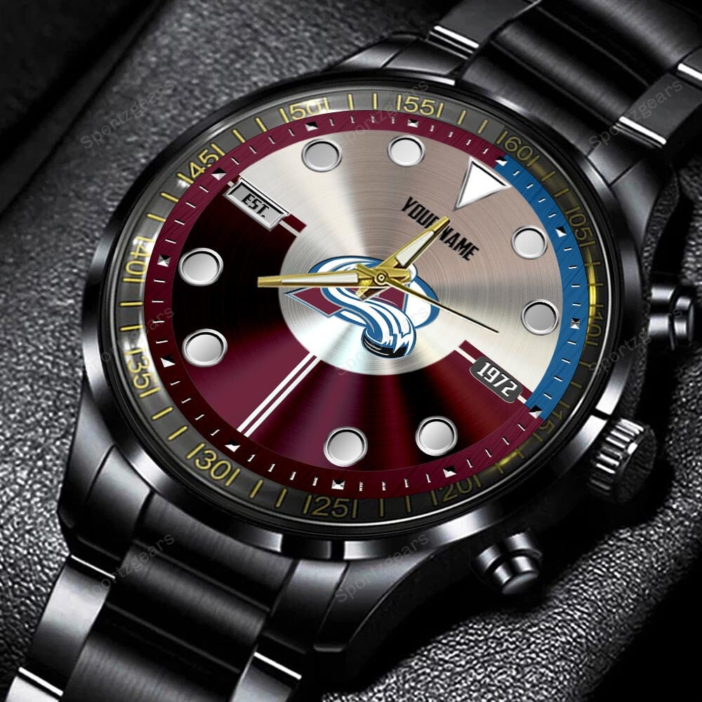 jwfancy colorado avalanche nhl personalized new black hand watch gift for fans xylnj