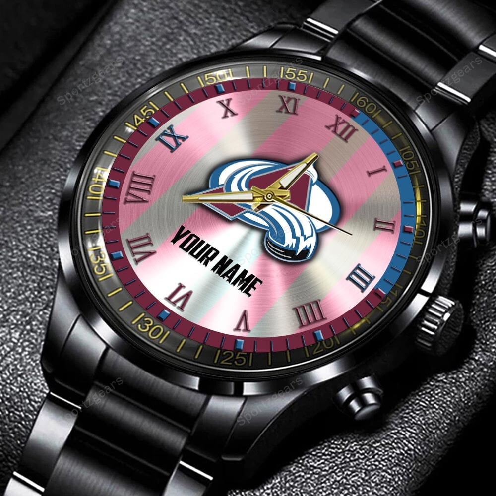 jwfancy colorado avalanche nhl personalized new black hand watch gift for fans znw9u