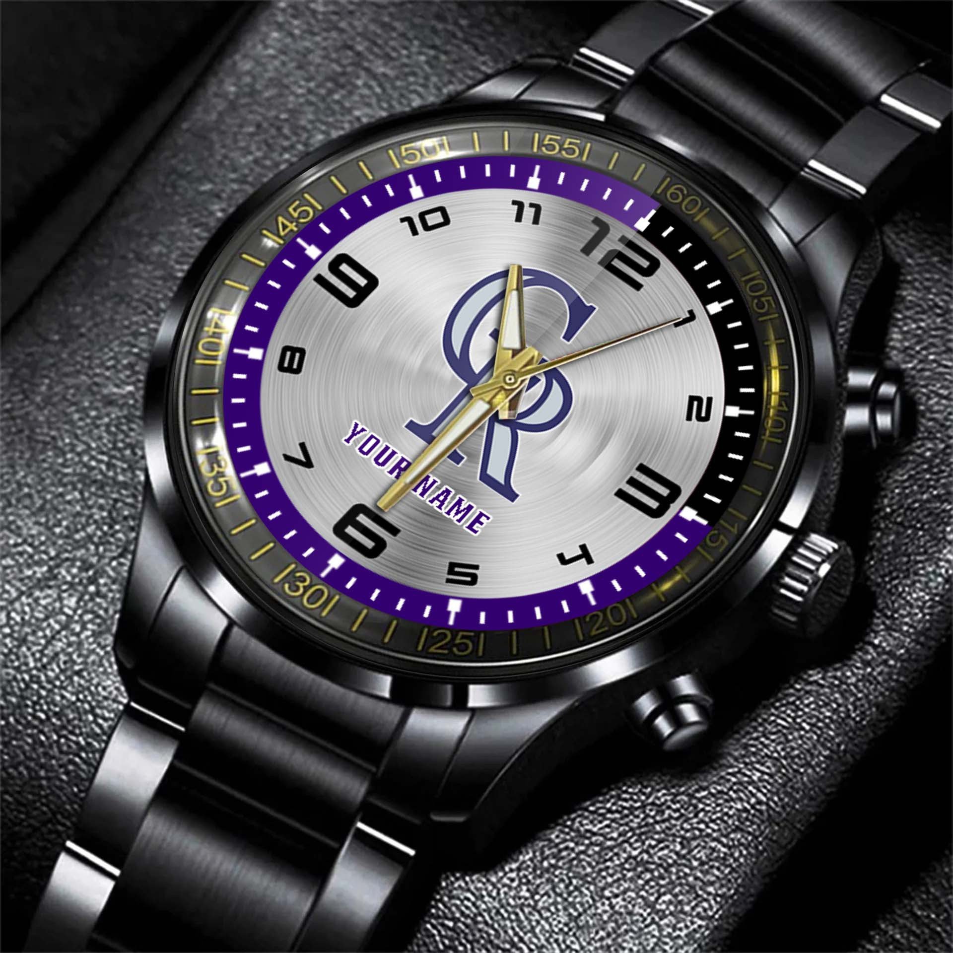 jwfancy colorado rockies mlb personalized style black hand watch gift yrkmf