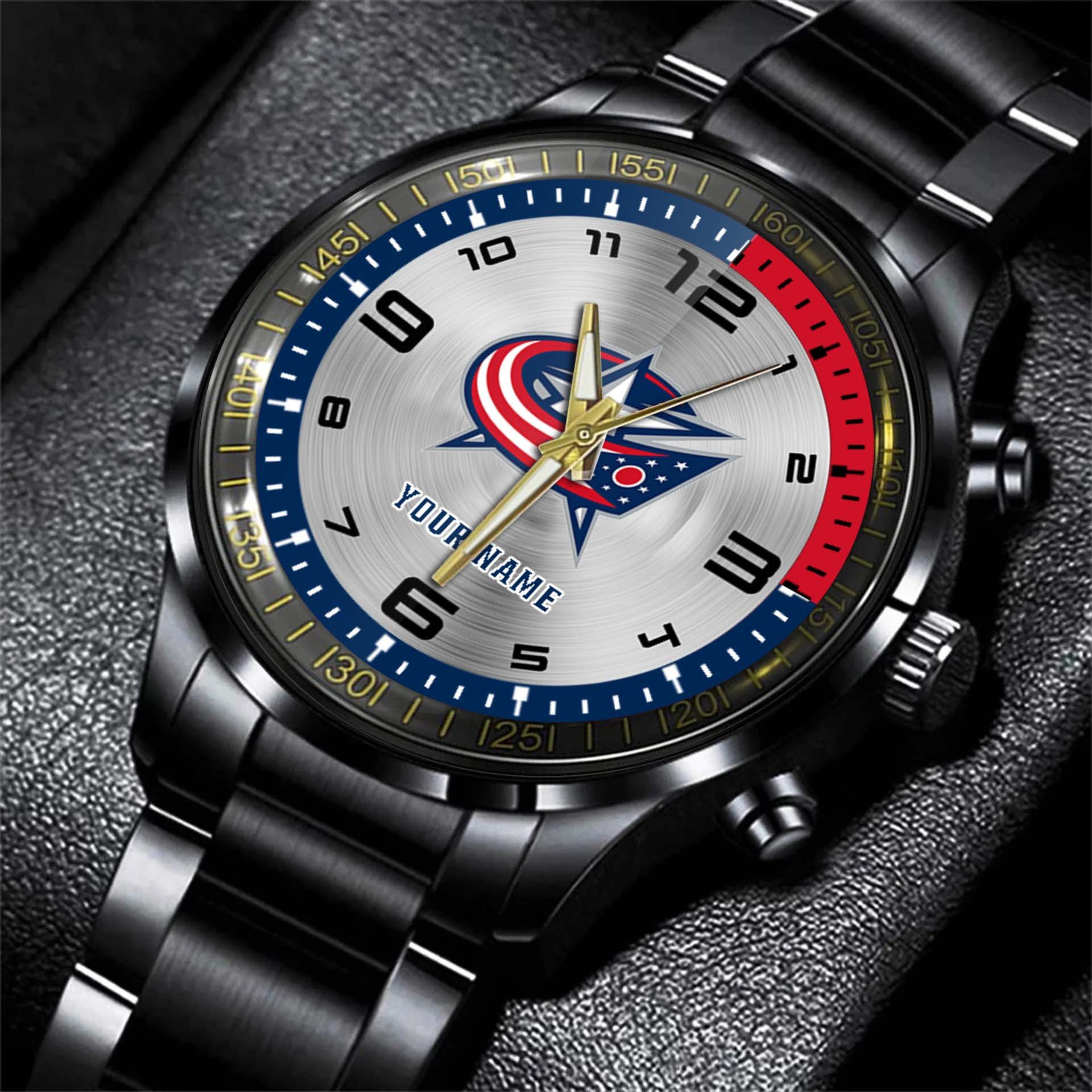 jwfancy columbus blue jacket nhl personalized fashion black hand watch gift for fans pvozp