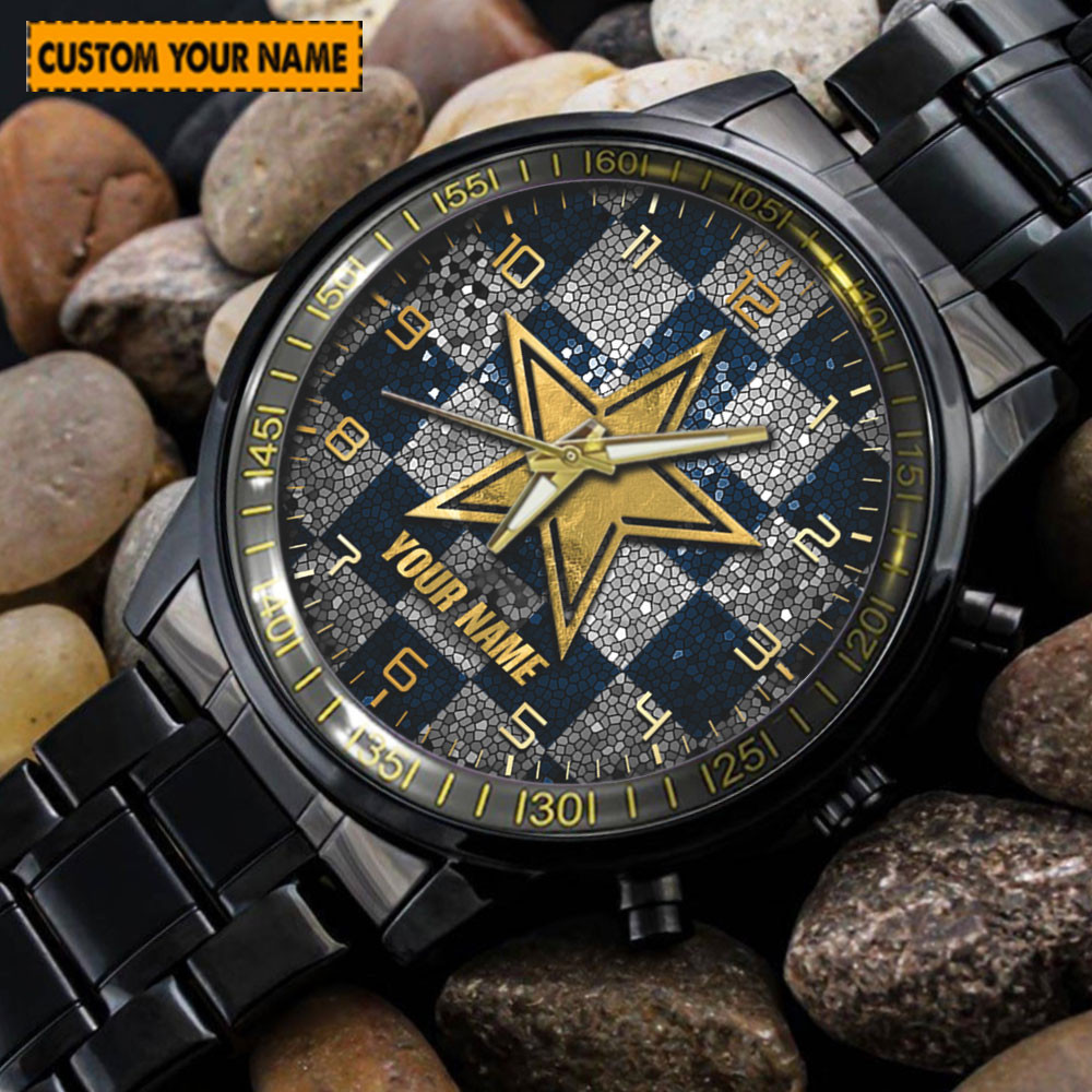 jwfancy dallas cowboys nfl new personalized black hand watch for fan v5vrf