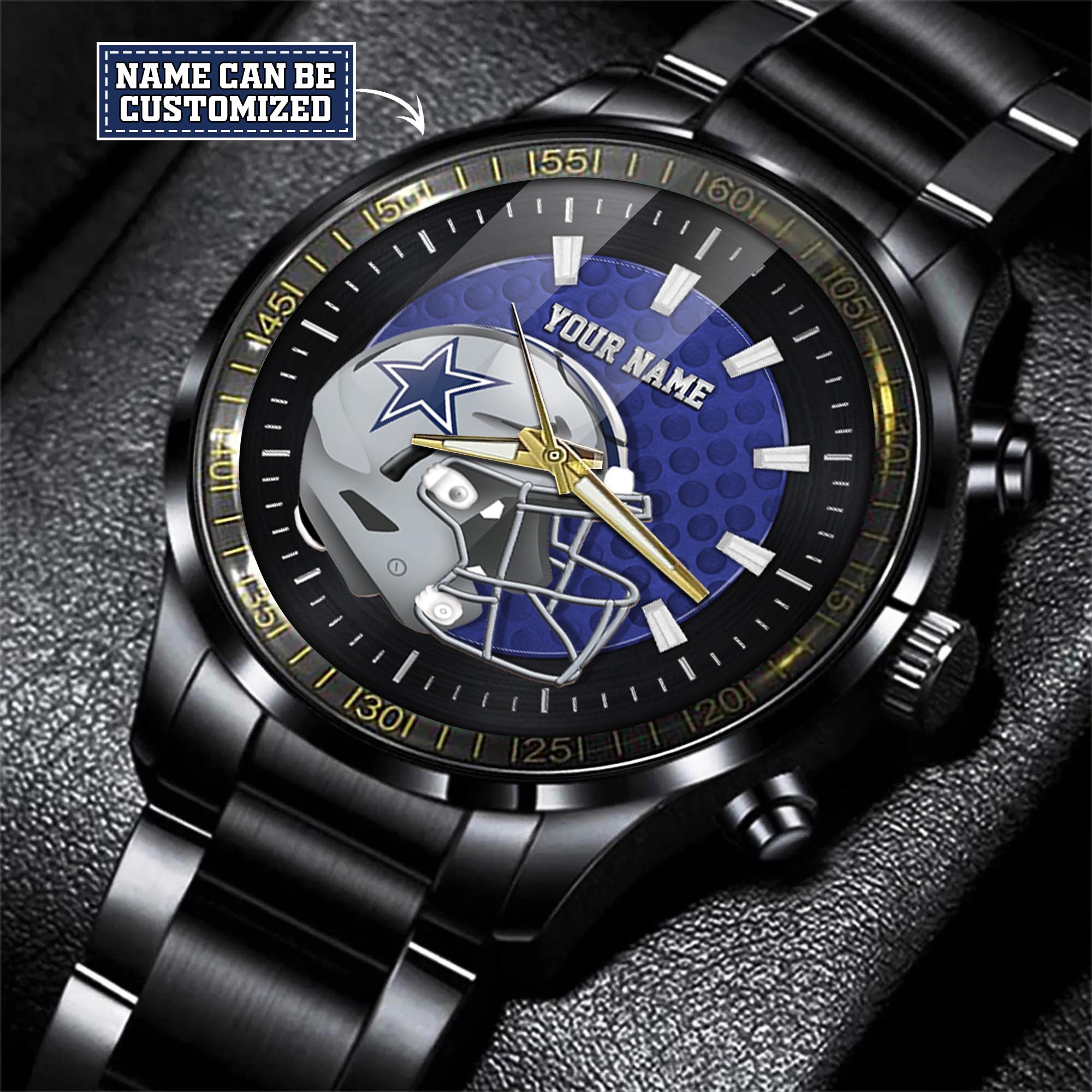 jwfancy dallas cowboys nfl personalized black hand watch gift for fans lyxxe