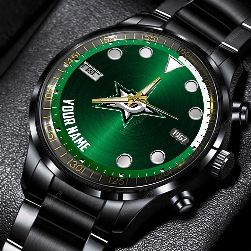 jwfancy dallas stars nhl personalized new black hand watch gift for fans 6qbta