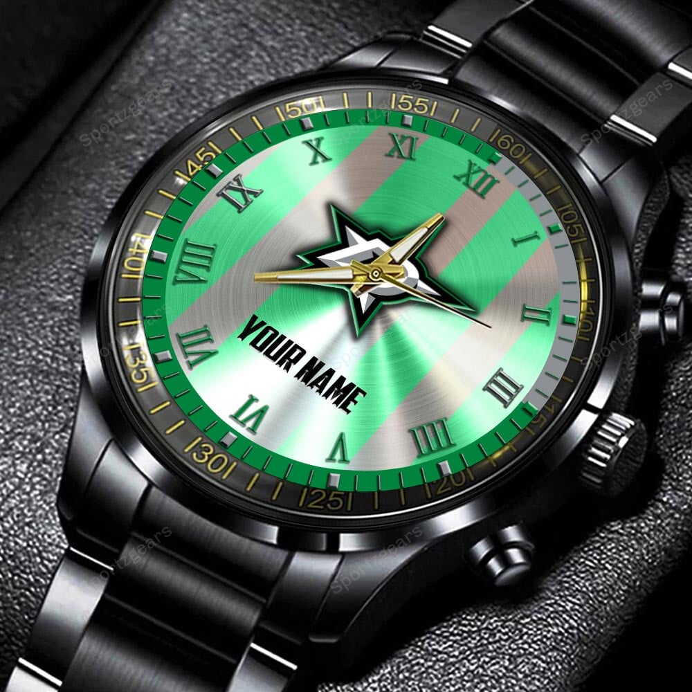 jwfancy dallas stars nhl personalized new black hand watch gift for fans gvp8h