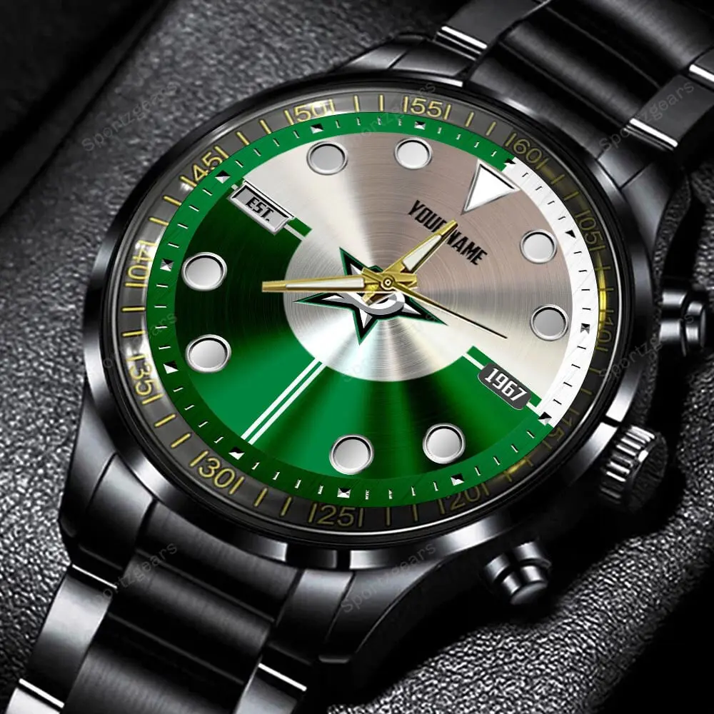 jwfancy dallas stars nhl personalized new black hand watch gift for fans md1yv