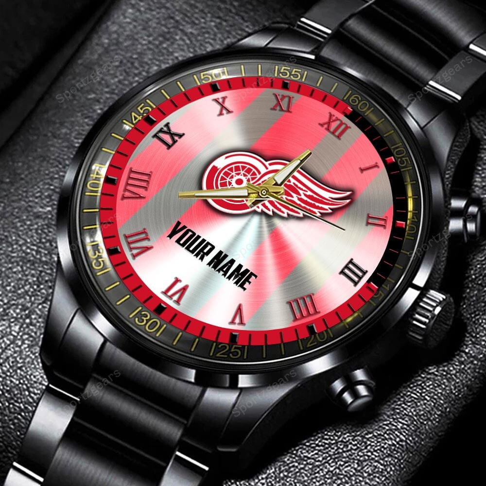 jwfancy detroit red wings nhl personalized new black hand watch gift for fans budqv