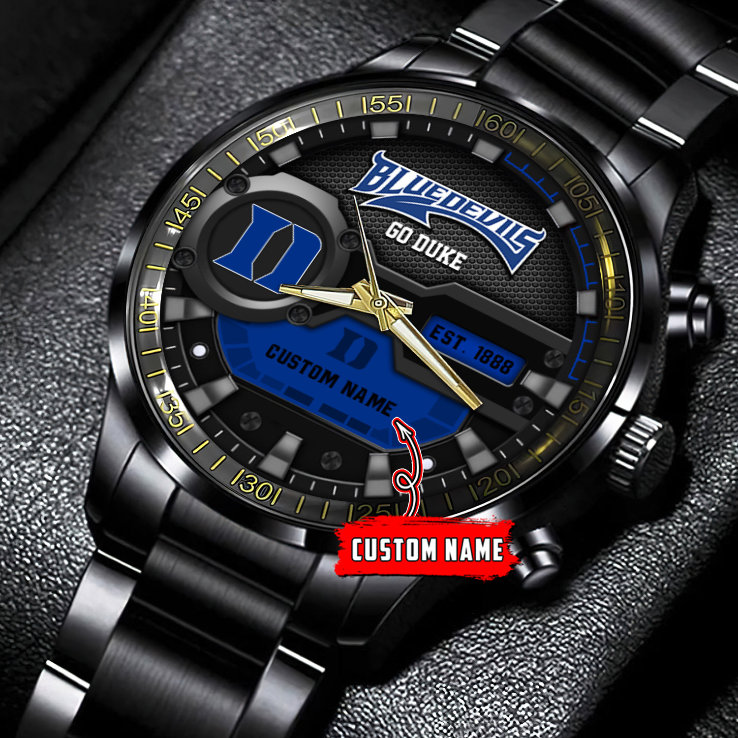 jwfancy duke blue devils ncaa personalized black hand watch gift for fans wjrx1