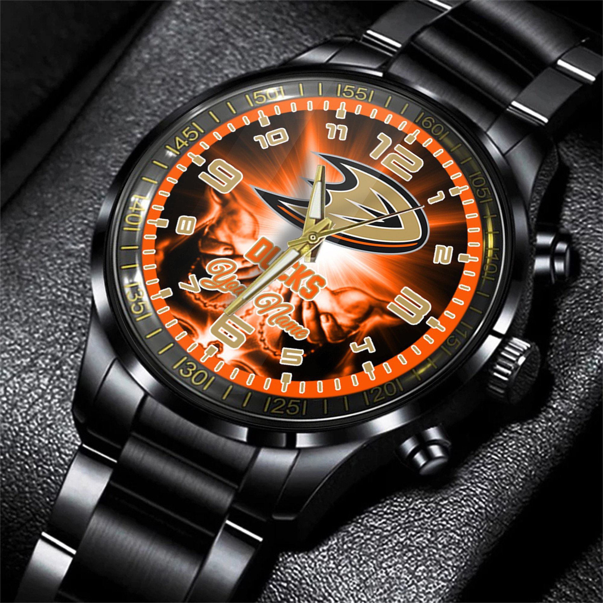jwfancy edmonton oilers nhl men black hand watch personalized gift for fans hr6ps