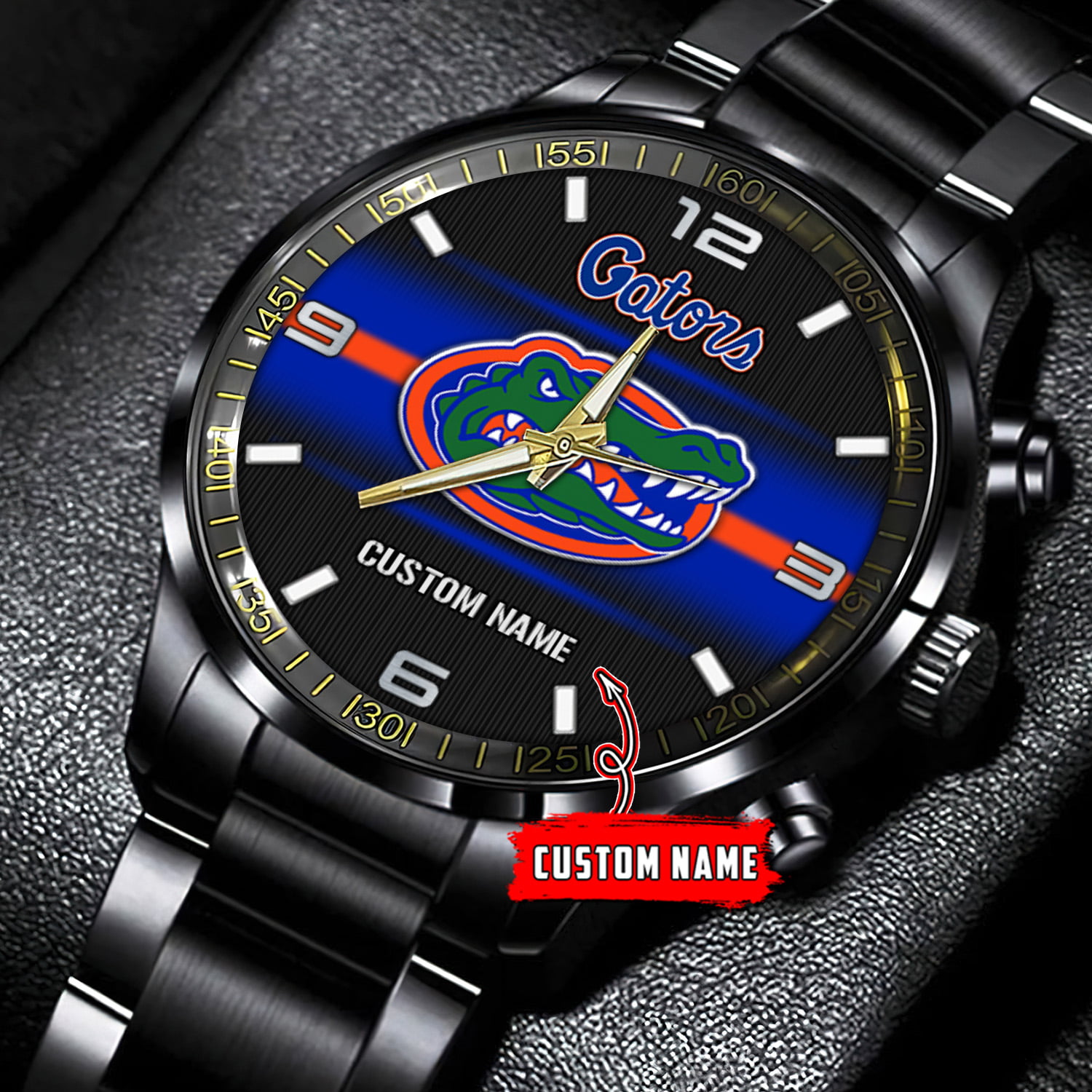 jwfancy florida gators ncaa personalized black stainless steel watch gift for fans vlblh