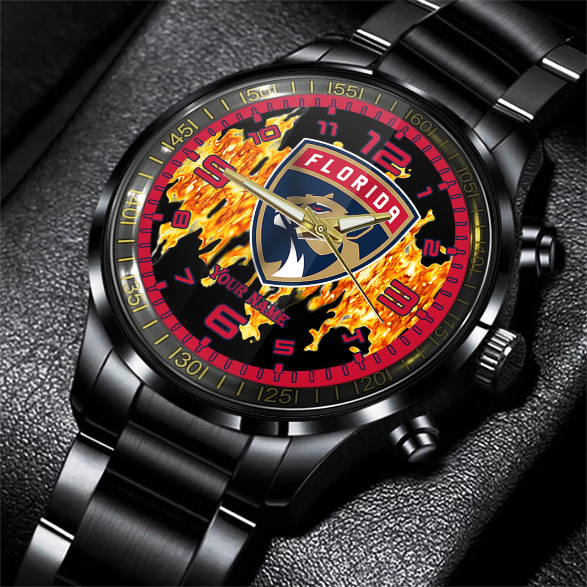 jwfancy florida panthers nhl men black hand watch personalized gift for fans 2g8ak