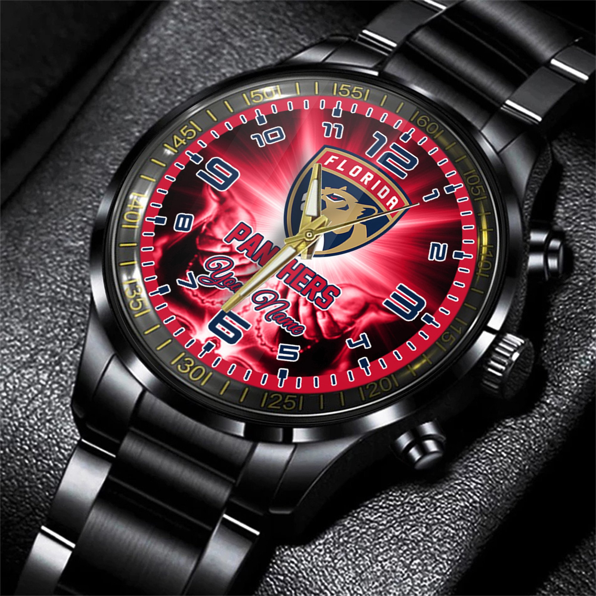 jwfancy florida panthers nhl men black hand watch personalized gift for fans dyeib