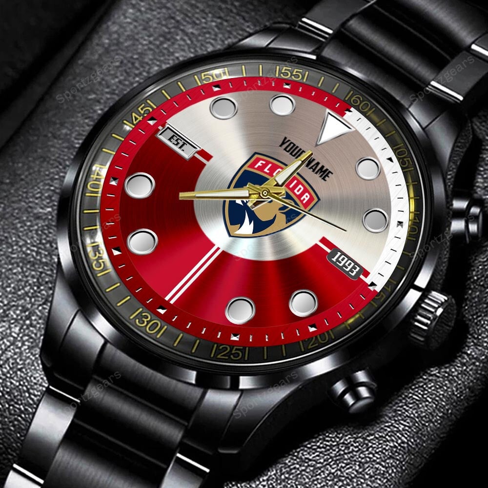 jwfancy florida panthers nhl personalized new black hand watch gift for fans qmnza