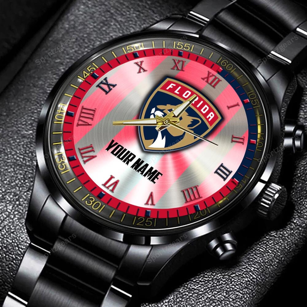 jwfancy florida panthers nhl personalized new black hand watch gift for fans tf5fr