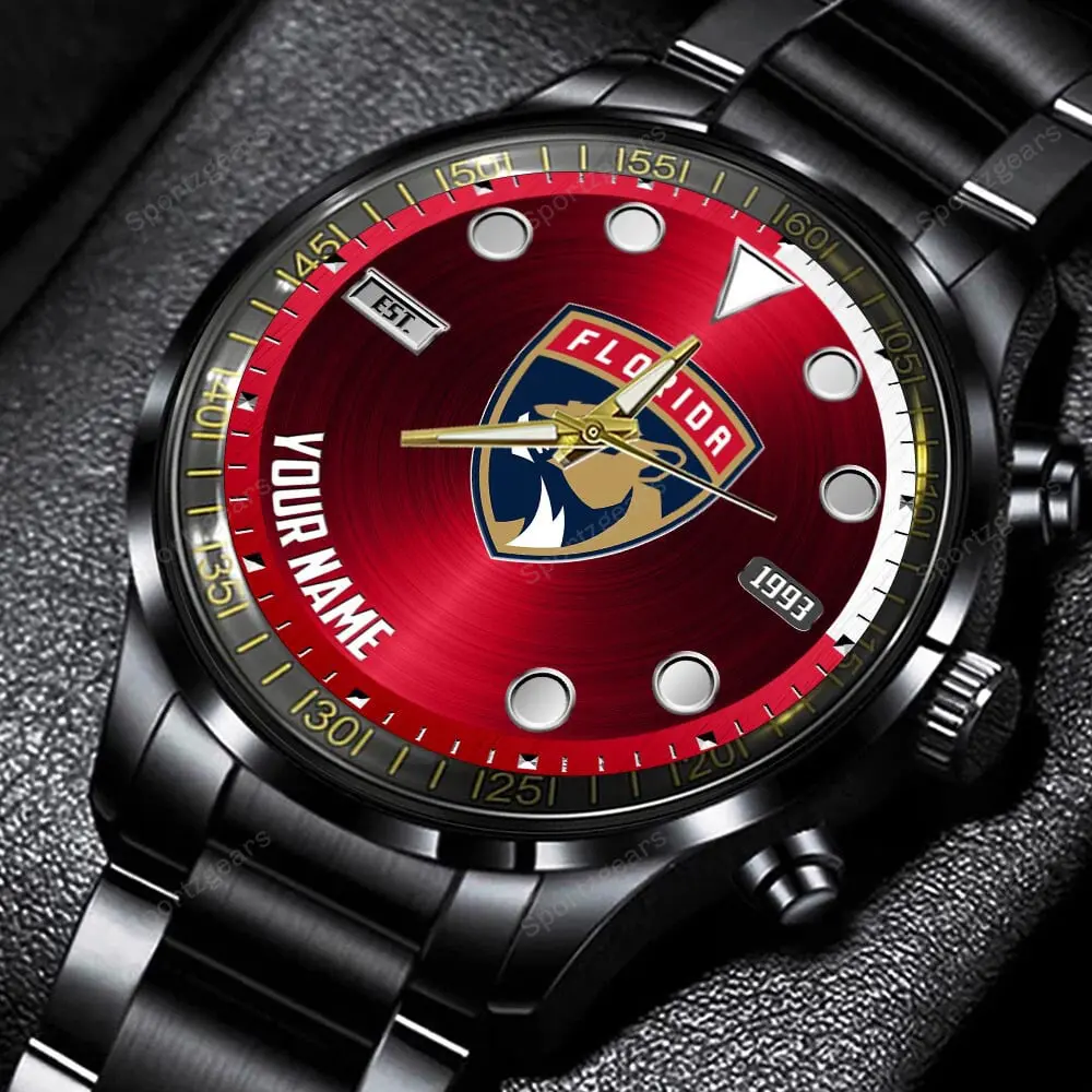 jwfancy florida panthers nhl personalized new black hand watch gift for fans xkepf