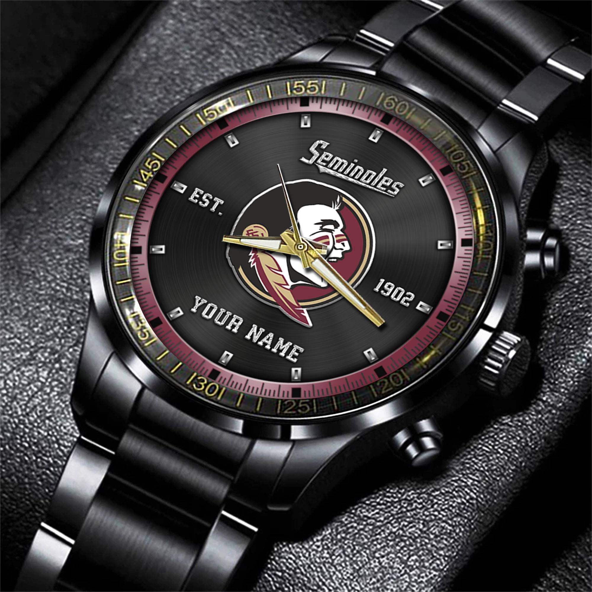 jwfancy florida state seminoles ncaa personalized black style hand watch gifts for fan s4mo9