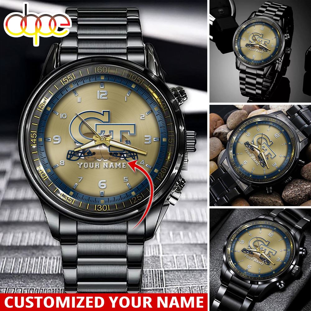 jwfancy georgia tech yellow jackets ncaa personalized sport watch gift for fans for this season pcjy2