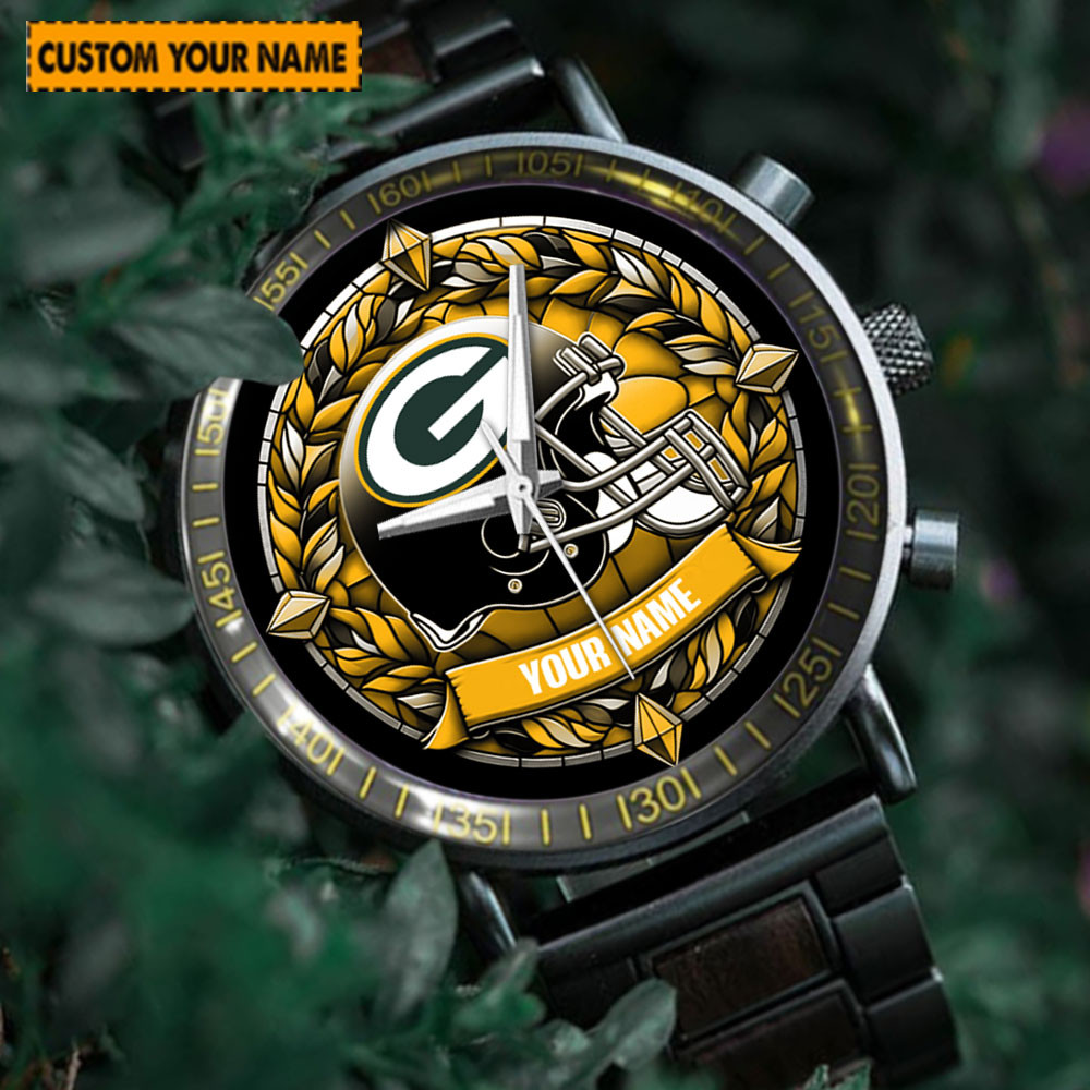 jwfancy green bay packers nfl new personalized hand watch for fan eefjo