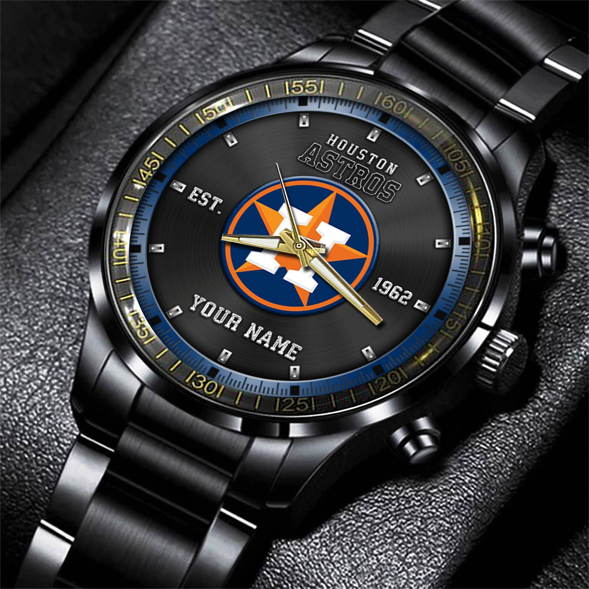 jwfancy houston astros mlb personalized black style hand watch gifts for fan boal6