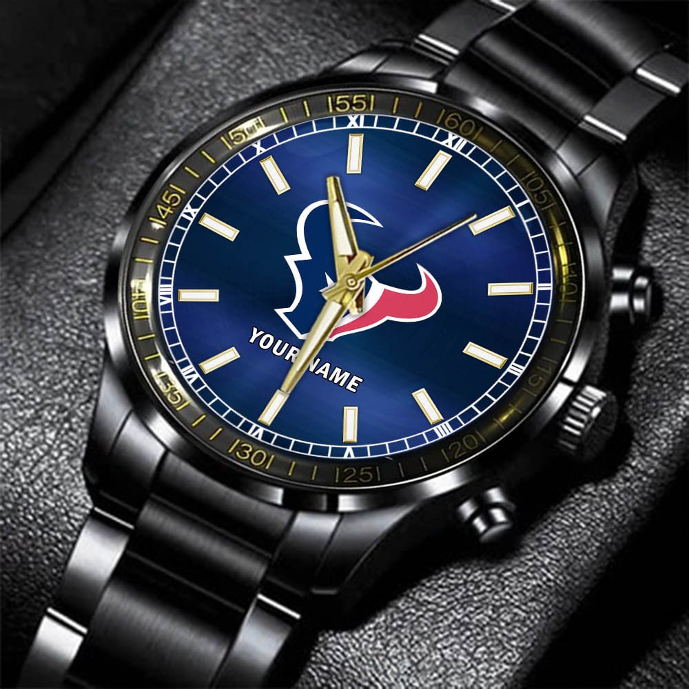 jwfancy houston texans nfl personalized black hand watch gifts for fans 7hgeo
