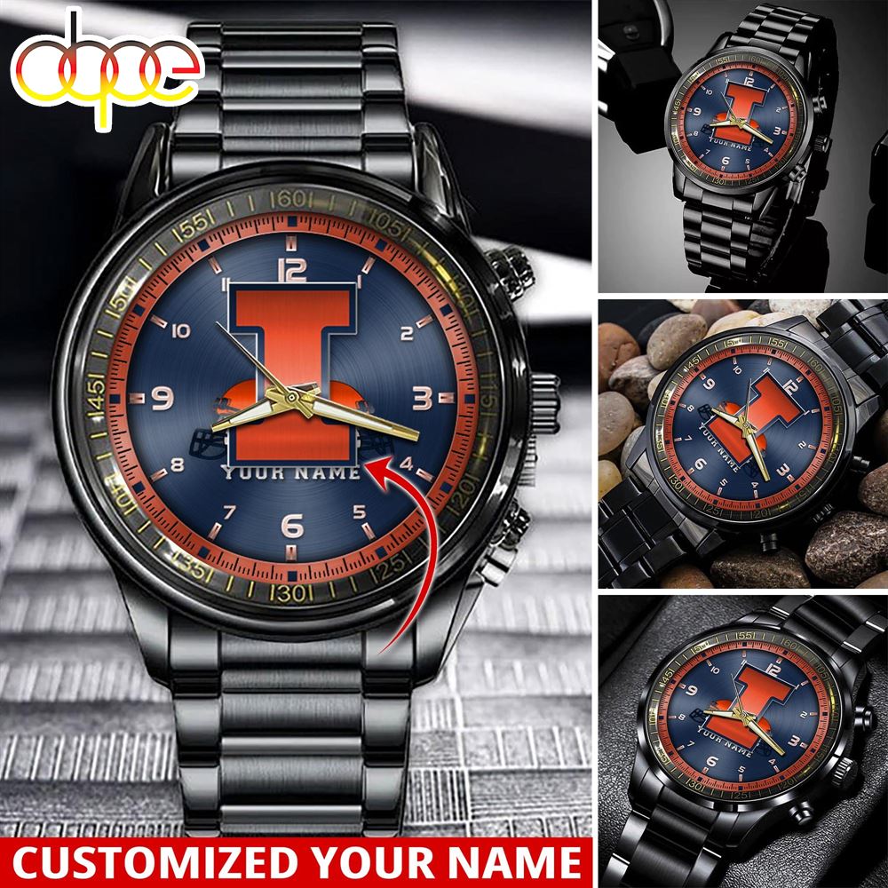 jwfancy illinois fighting illini ncaa personalized sport watch gift for fans for this season sy31z