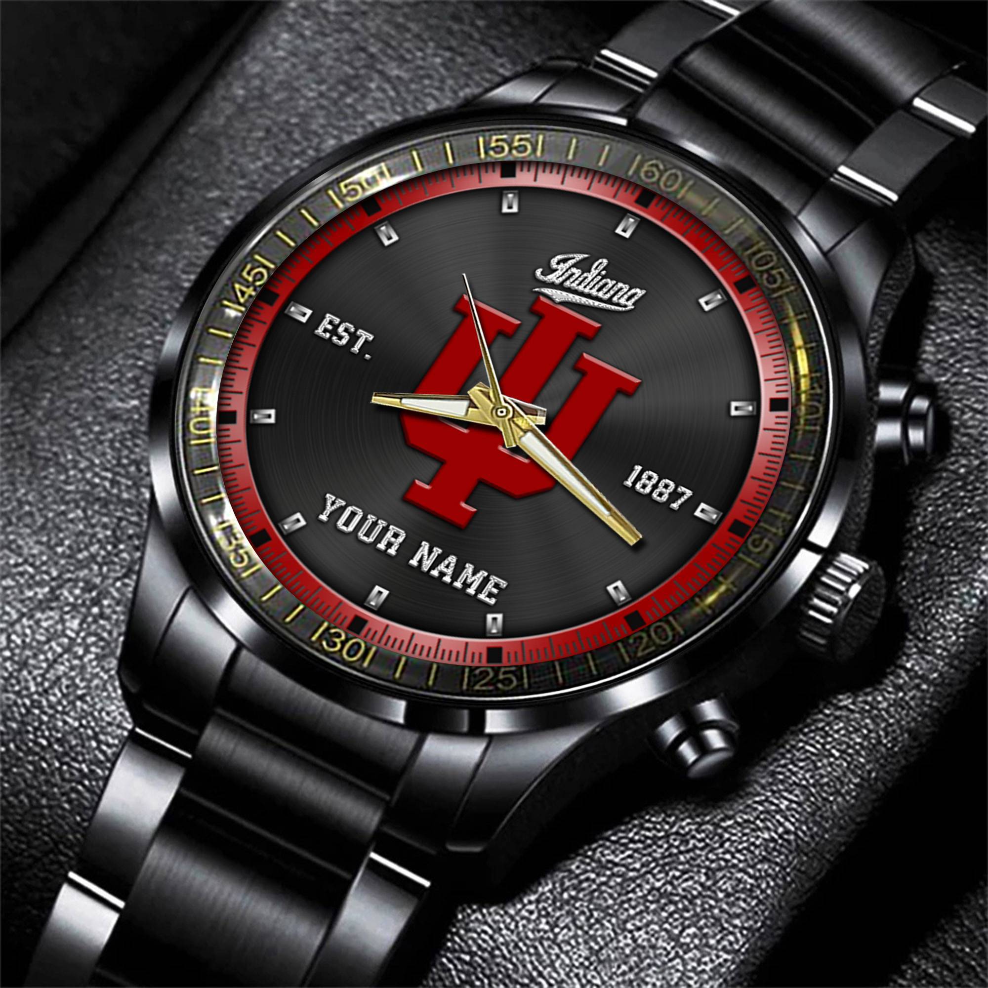 jwfancy indiana hoosiers ncaa personalized black style hand watch gifts for fan edxys
