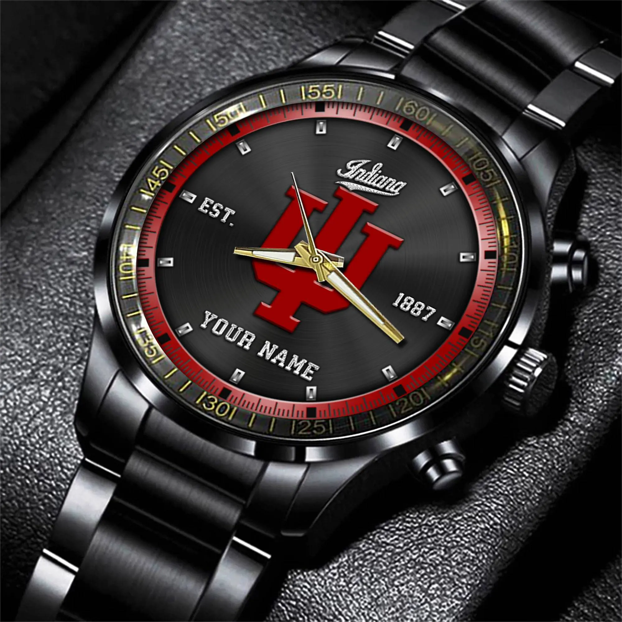 jwfancy indiana hoosiers ncaa personalized black style hand watch gifts for fan edxys