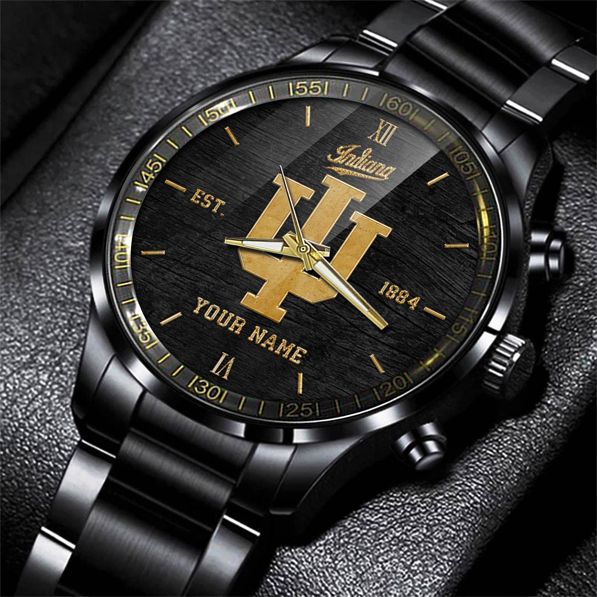 jwfancy indiana hoosiers ncaa personalized black style hand watch gifts for fan oxsxj