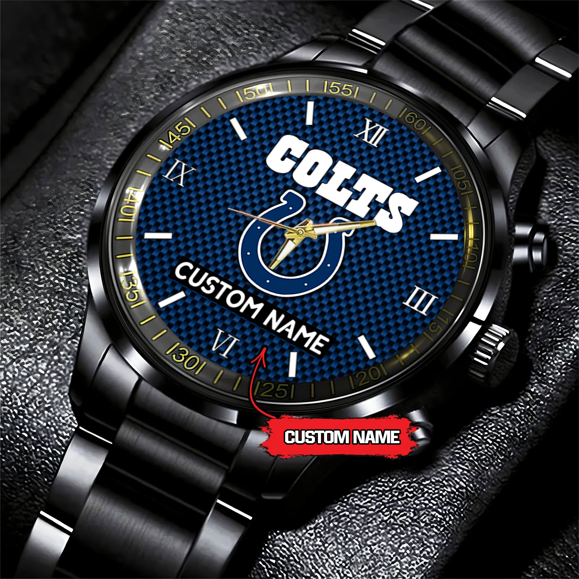 jwfancy indianapolis colts nfl personalized custom black fashion watch gift for fans 2ayhe