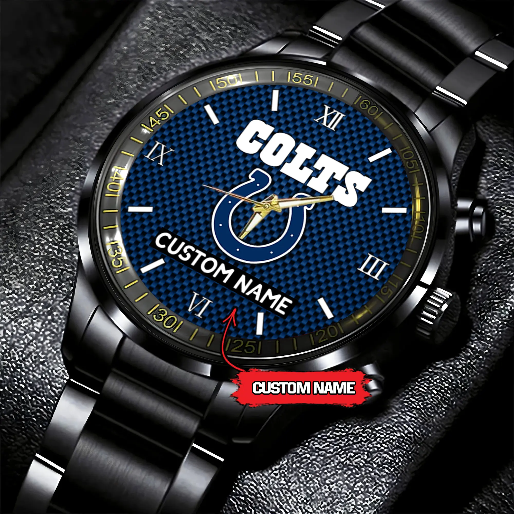 jwfancy indianapolis colts nfl personalized custom black fashion watch gift for fans 2ayhe
