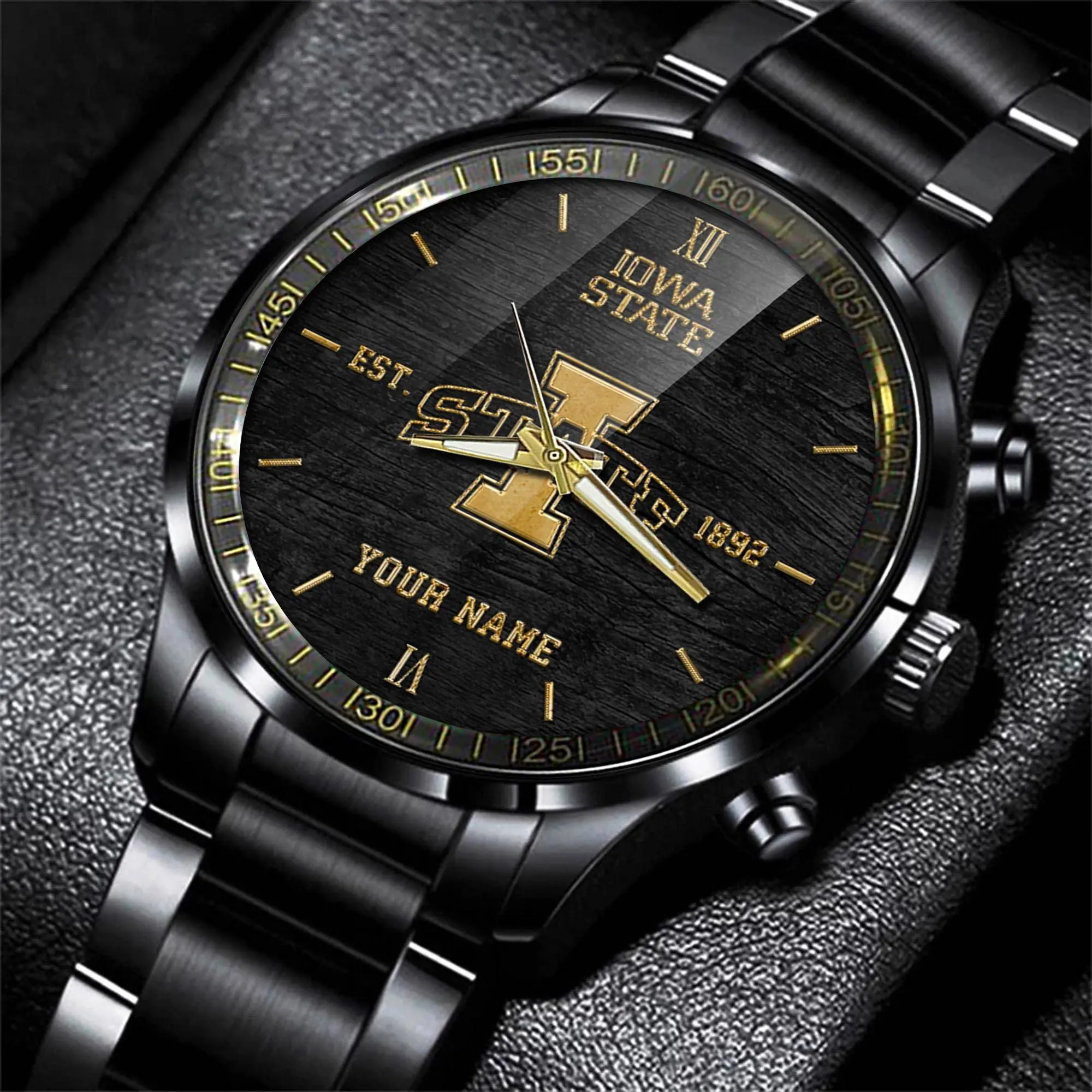 jwfancy iowa state cyclones ncaa personalized black style hand watch gifts for fan ll5ls