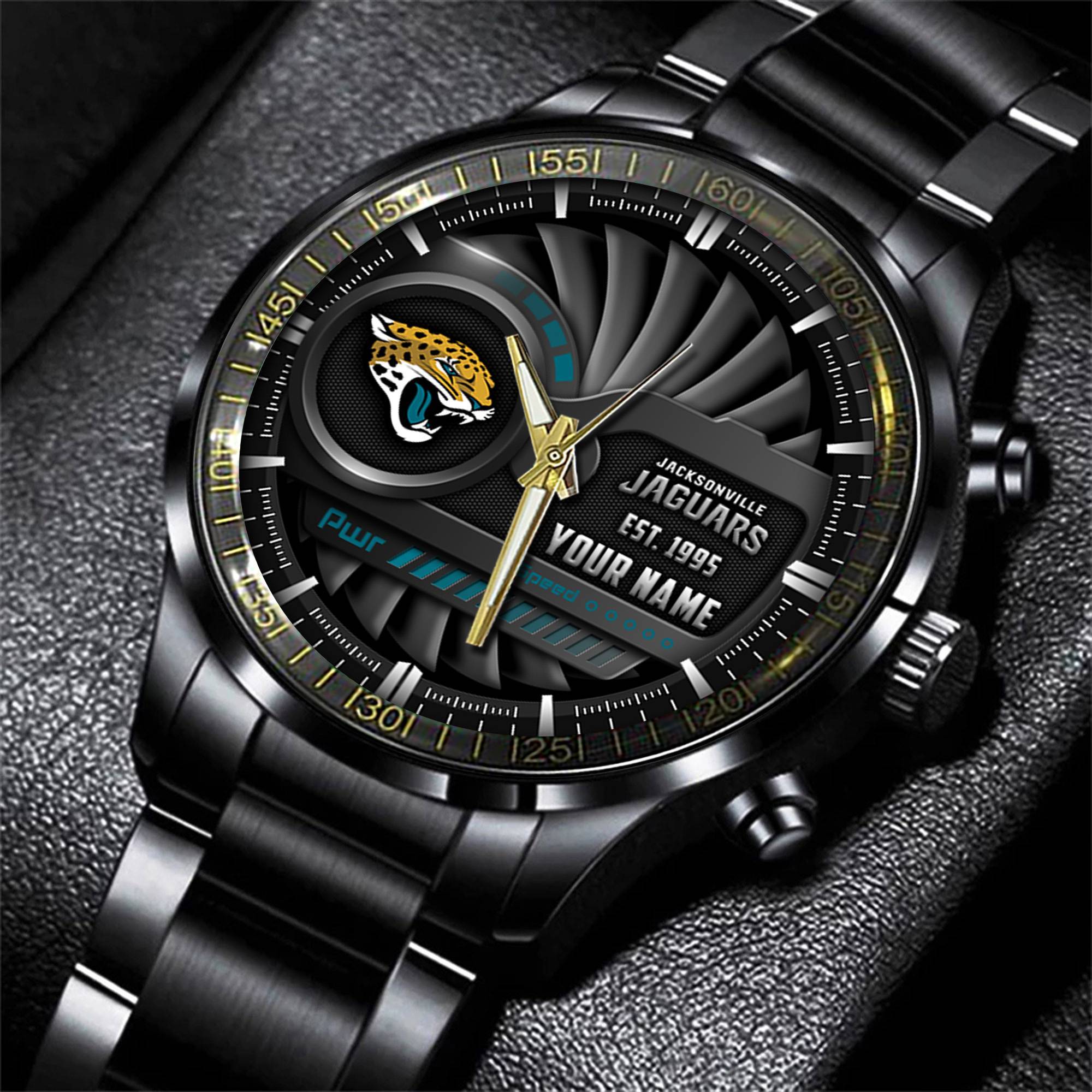 jwfancy jacksonville jaguars nfl black fashion watch custom your name 9v4gz