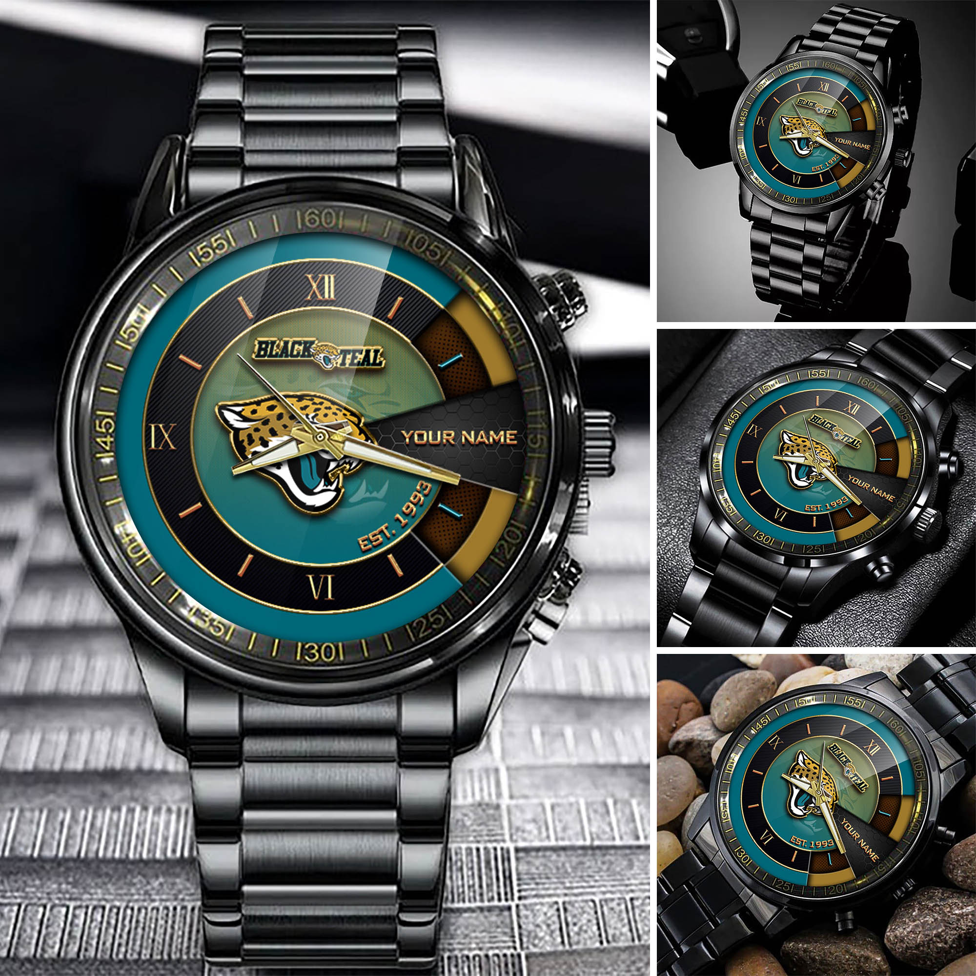 jwfancy jacksonville jaguars nfl black fashion watch customize your name fan gifts iesl8