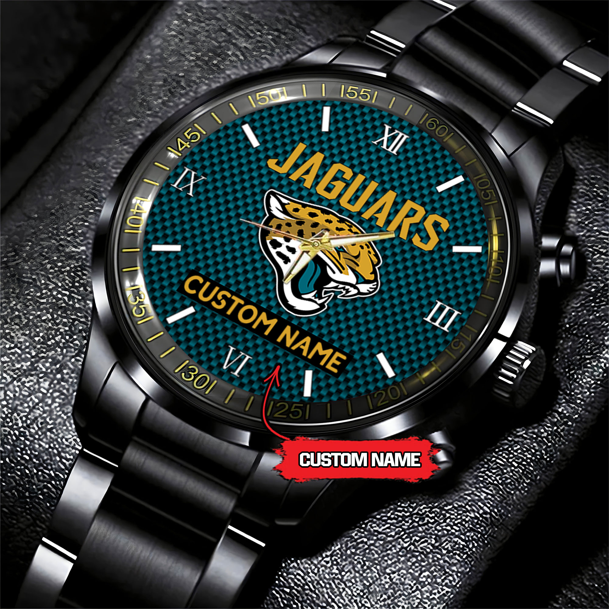 jwfancy jacksonville jaguars nfl personalized custom black fashion watch gift for fans jipwv