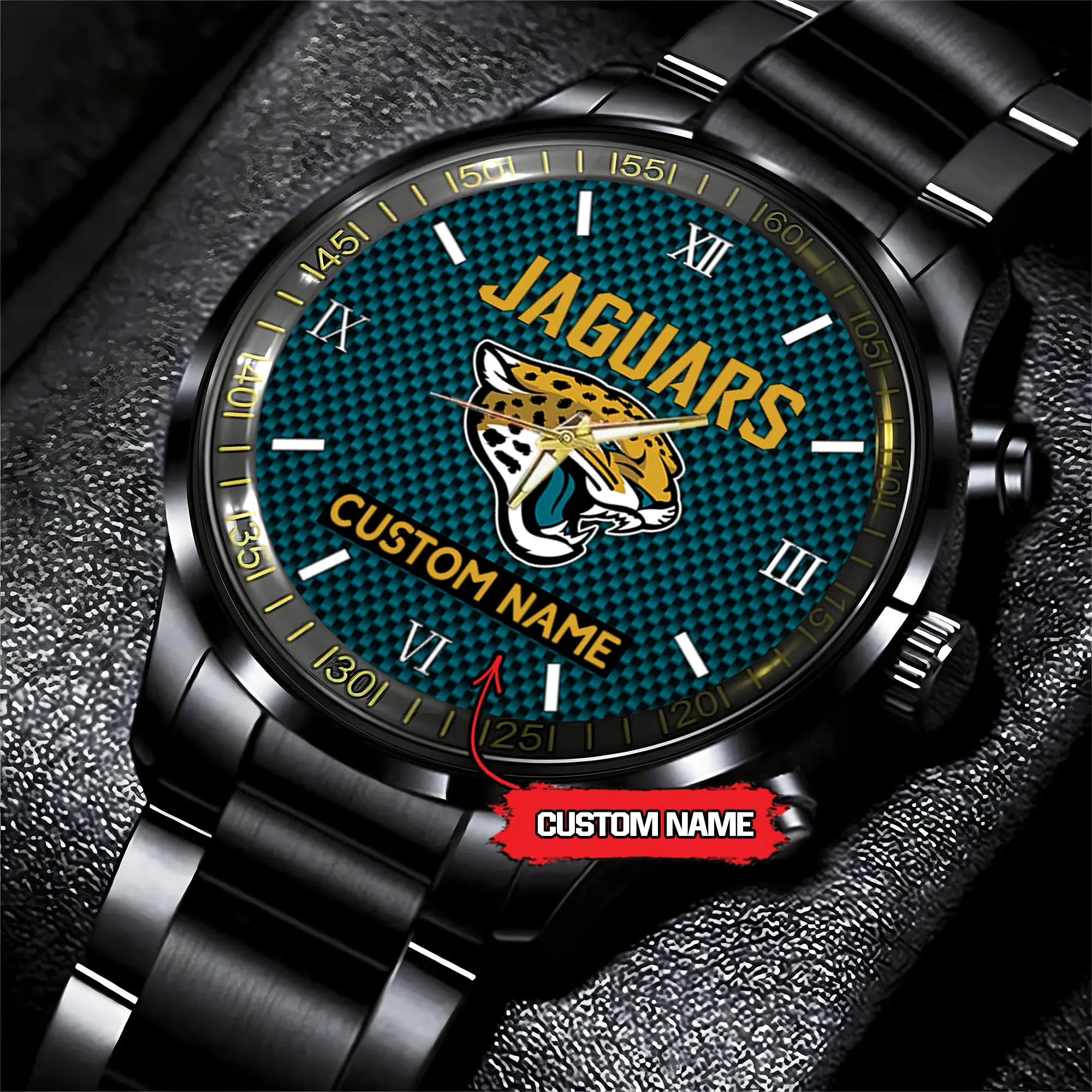 jwfancy jacksonville jaguars nfl personalized custom black fashion watch gift for fans jipwv