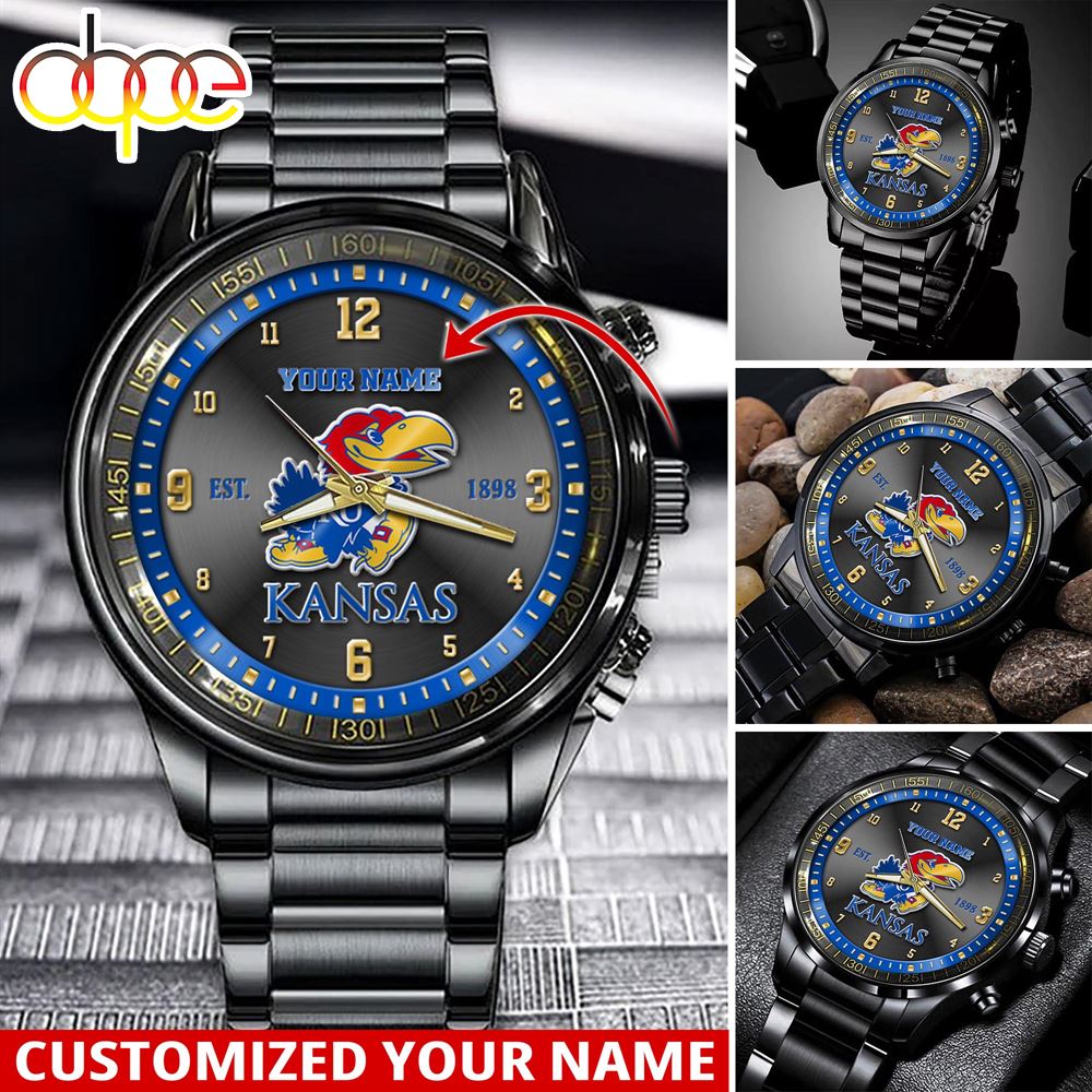 jwfancy kansas jayhawks ncaa personalized sport watch gift for fans for this season hhmxn