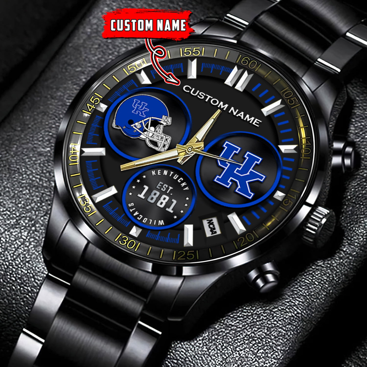 jwfancy kentucky wildcats ncaa personalized black stainless steel watch gift for fans fu7ti