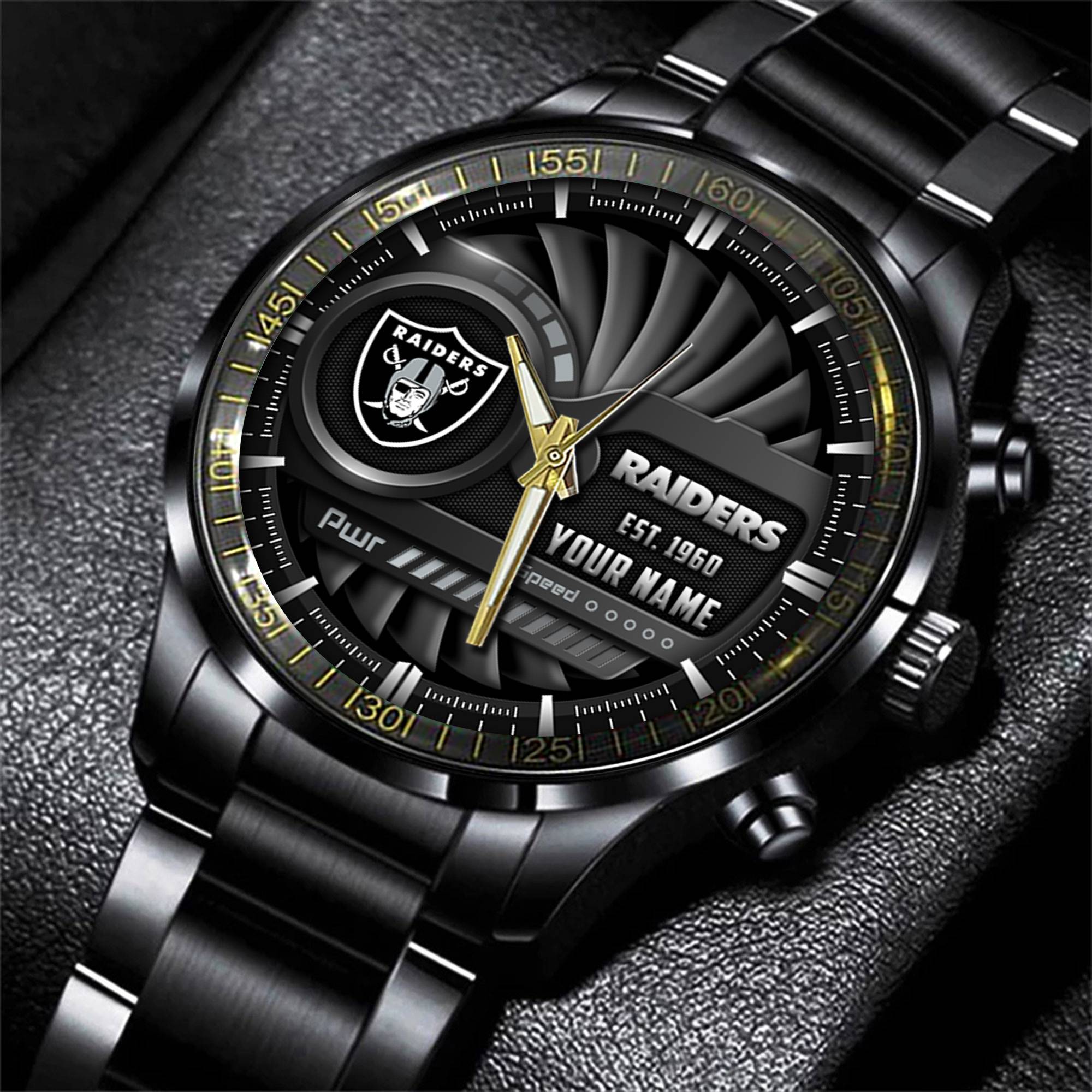 jwfancy las vegas raiders nfl black fashion watch custom your name glyc1